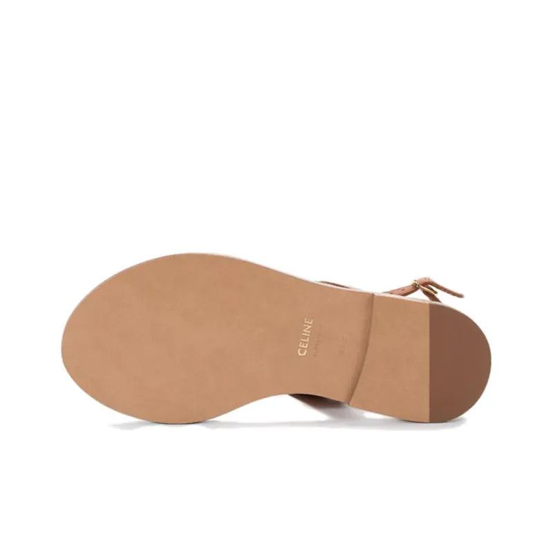 Celine o1bcso1str0724 Flat Sandal 05 Vegetal Calfskin in Tan Size US 7 / IT 37 - 4 Thumbnail