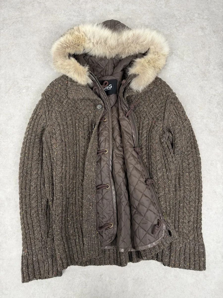 Dolce & Gabbana AW2008 Dolce & Gabbana Khaki Wool Layered Fur Collar Jacket Size US M / EU 48-50 / 2 - 7 Thumbnail