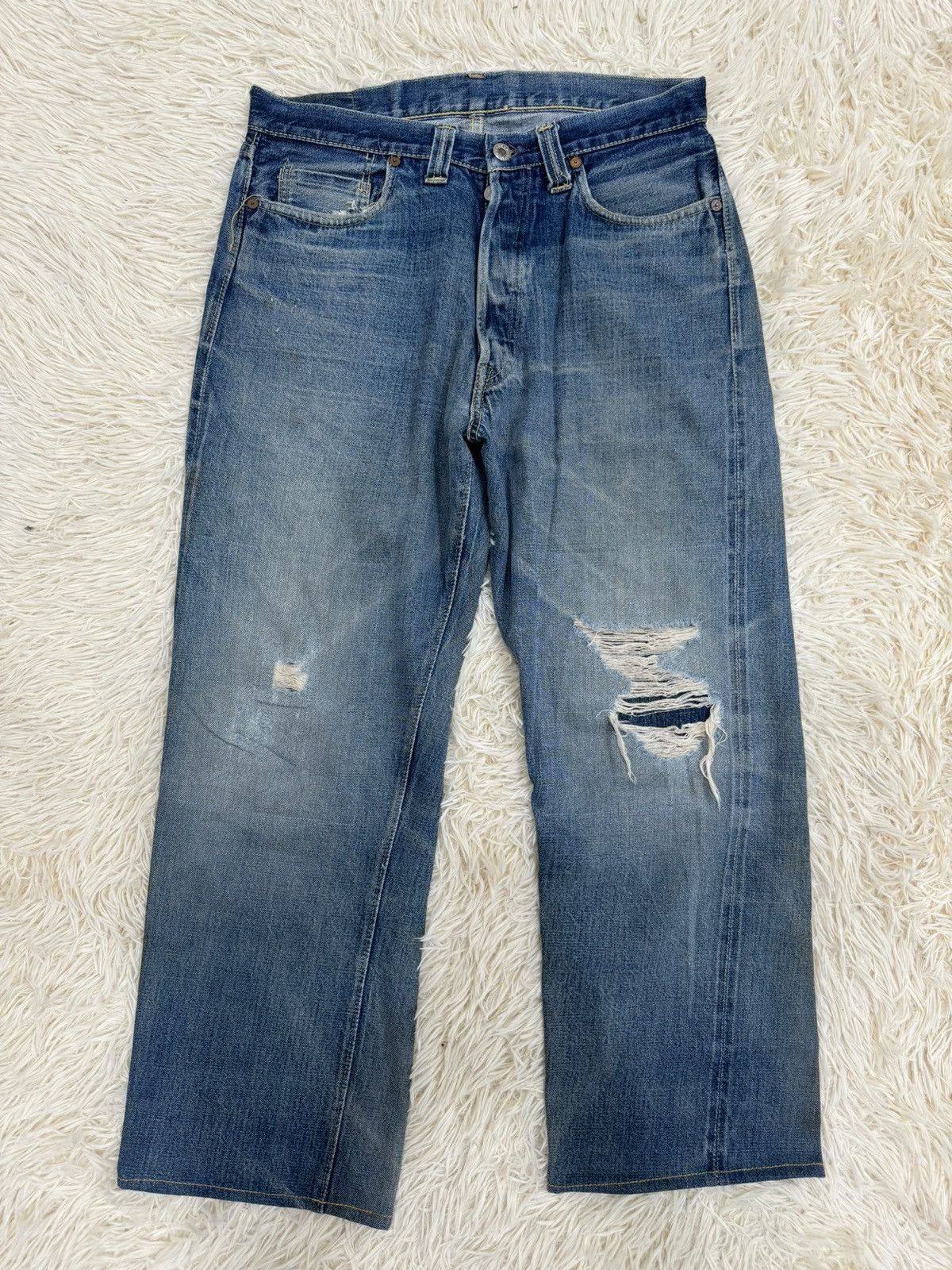 image of Bind Offer VTG Denime Selvedge Distressed (24-154) in Faded Indigo, Men's (Size 31)