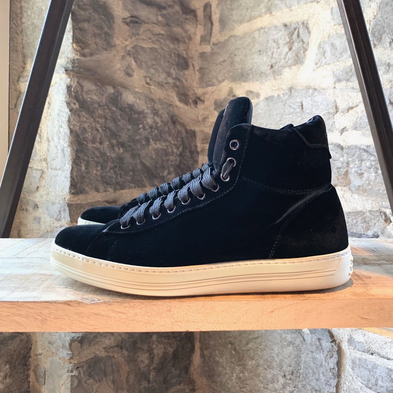 Tom Ford Tom Ford Black Velvet Russel High-top Sneakers Size US 8.5 / EU 41-42 - 6 Thumbnail