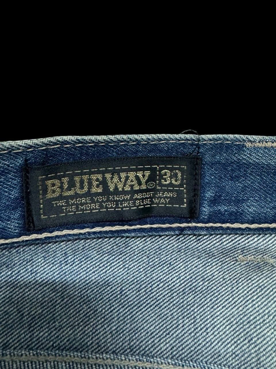 Japanese Brand BAGGY 90s Blue Way Rusty Mudwash Sick Style Distressed Jeans Size US 29 - 8 Thumbnail