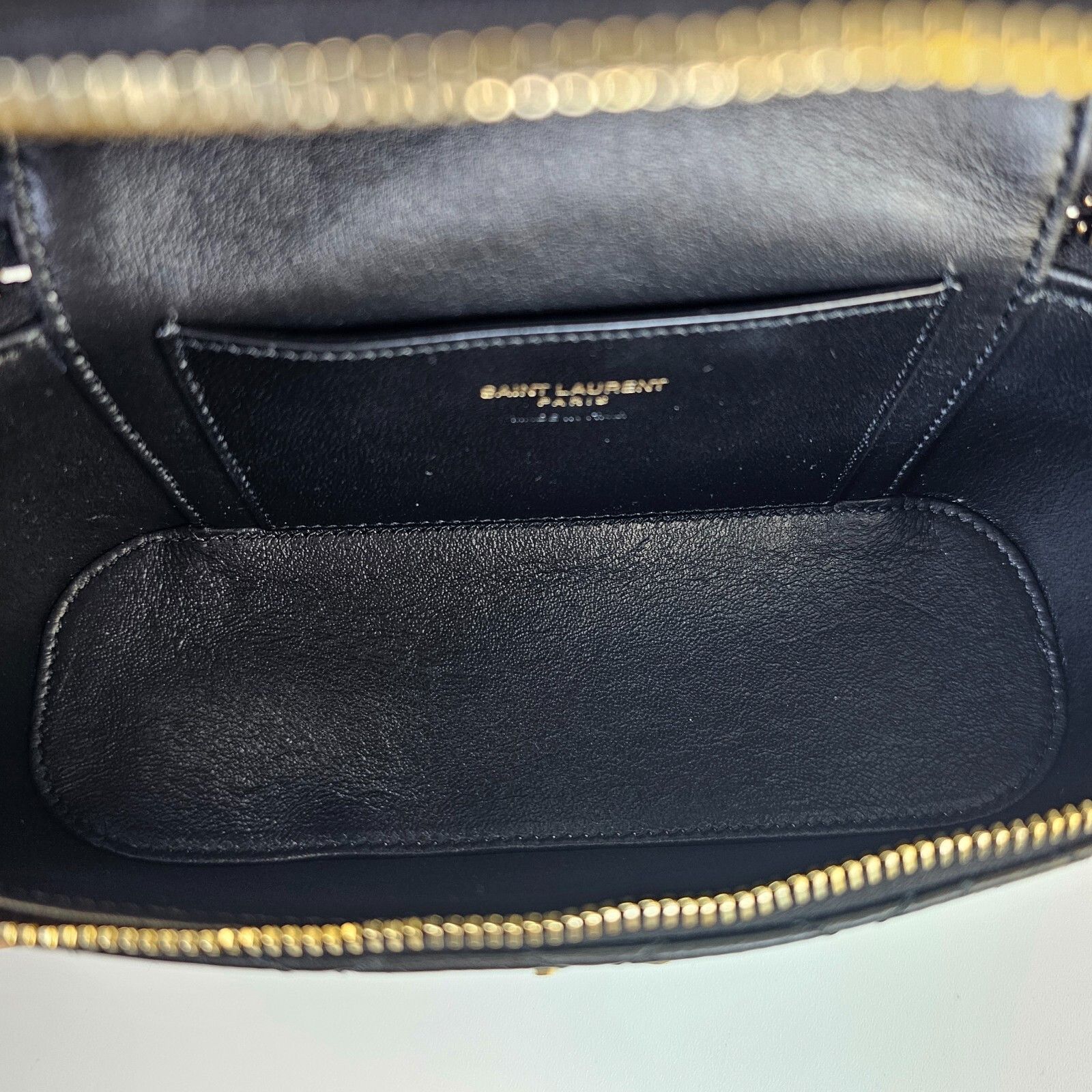 Saint Laurent Paris Saint Laurent Gaby Black Leather Vanity Bag New And Authenti Size ONE SIZE - 9 Thumbnail