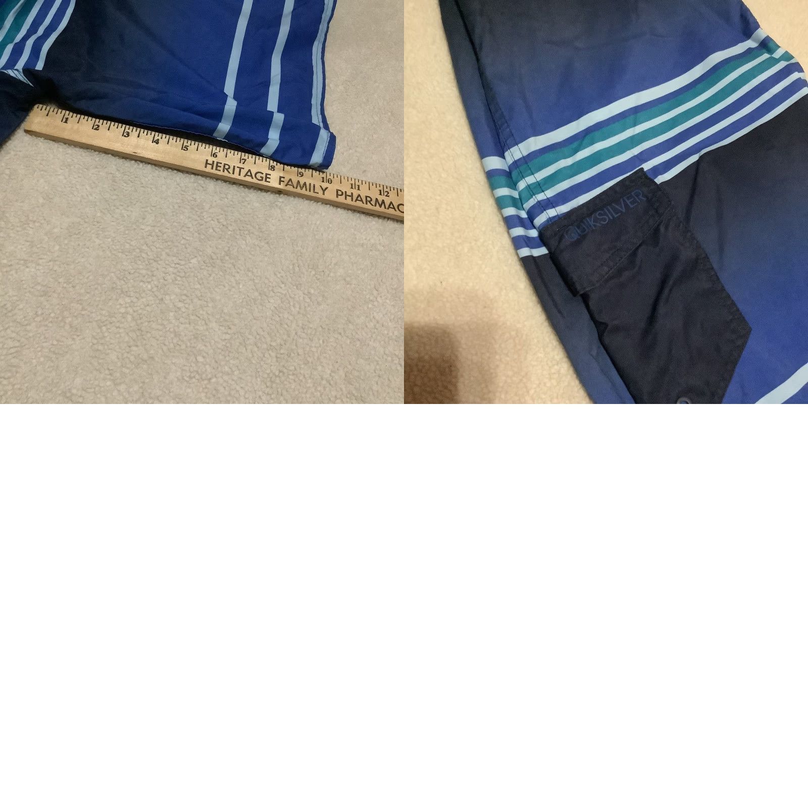 Quiksilver Quicksilver Board Shorts Men Blue Stripes 34 Bottom Beach Sports Travel Size US 34 / EU 50 - 8 Thumbnail
