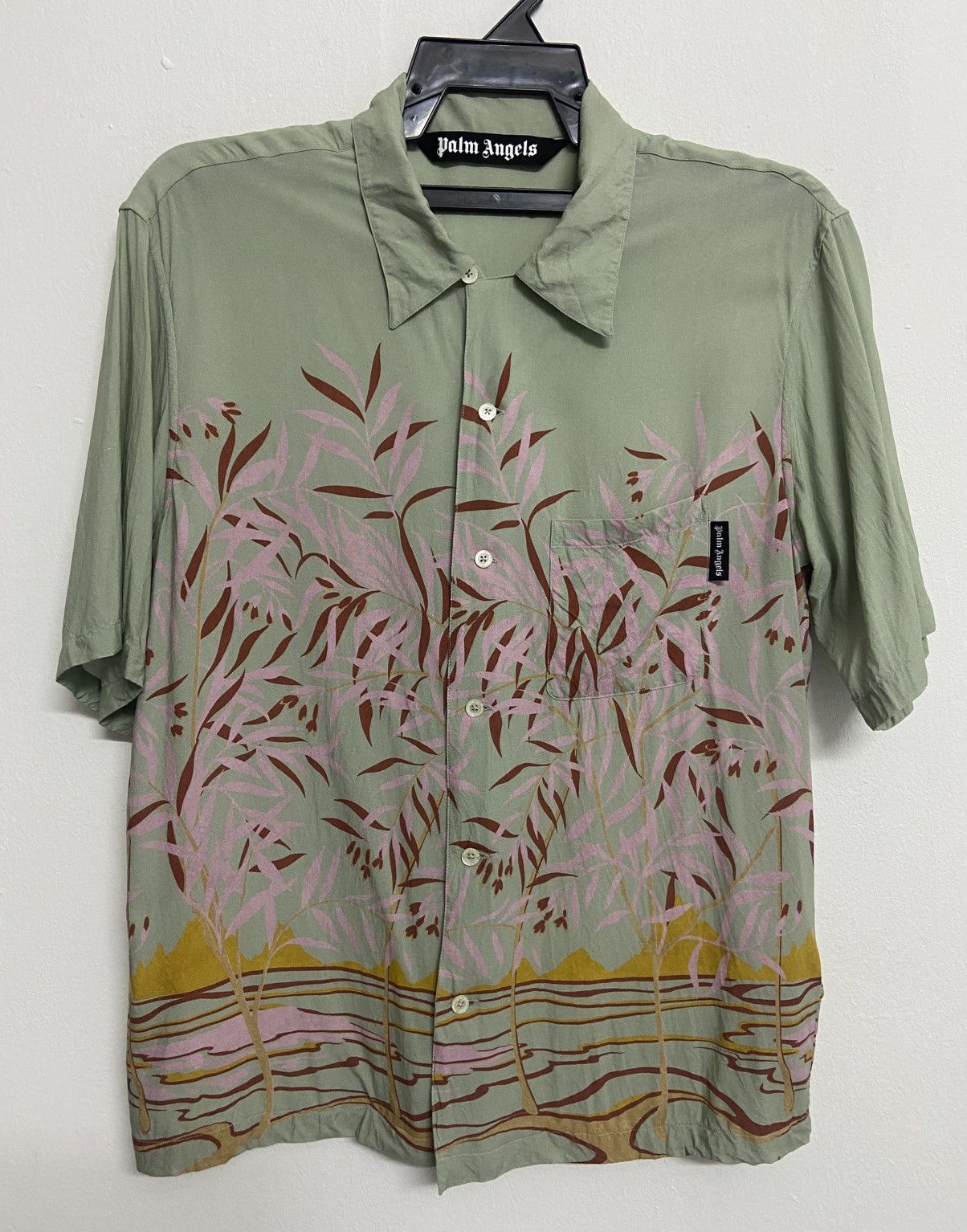 Palm Angels Hawaii Shirt Lagoon print Size 48