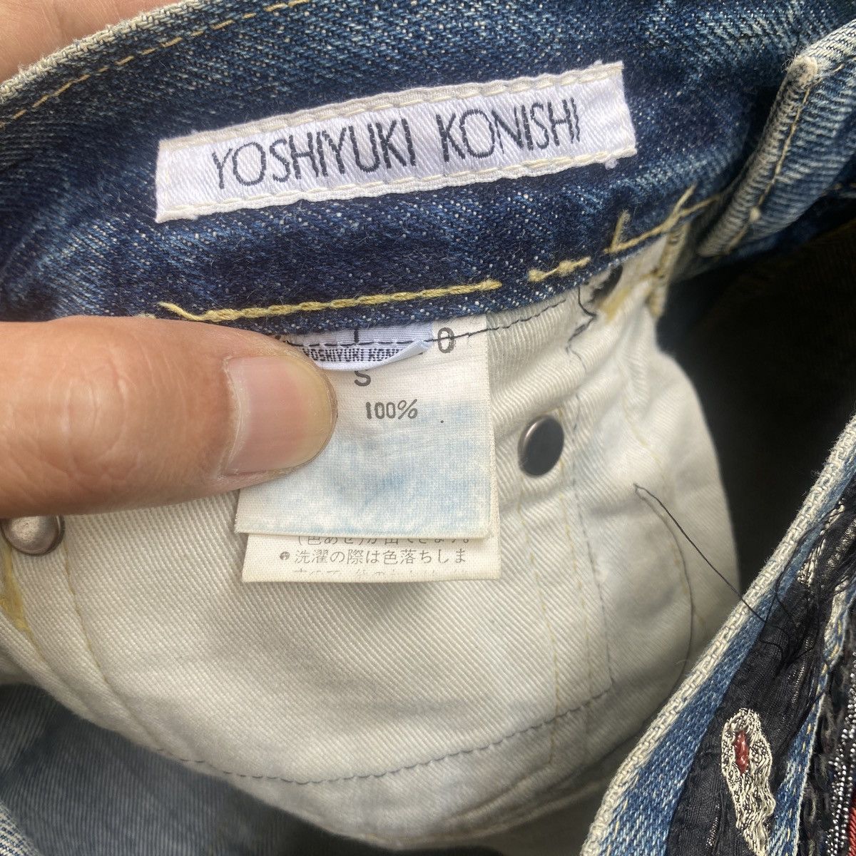 Designer Vintage Yoshiyuki konishi Embroidery Ethnic Selvedge Denim Size US 28 / EU 44 - 6 Thumbnail