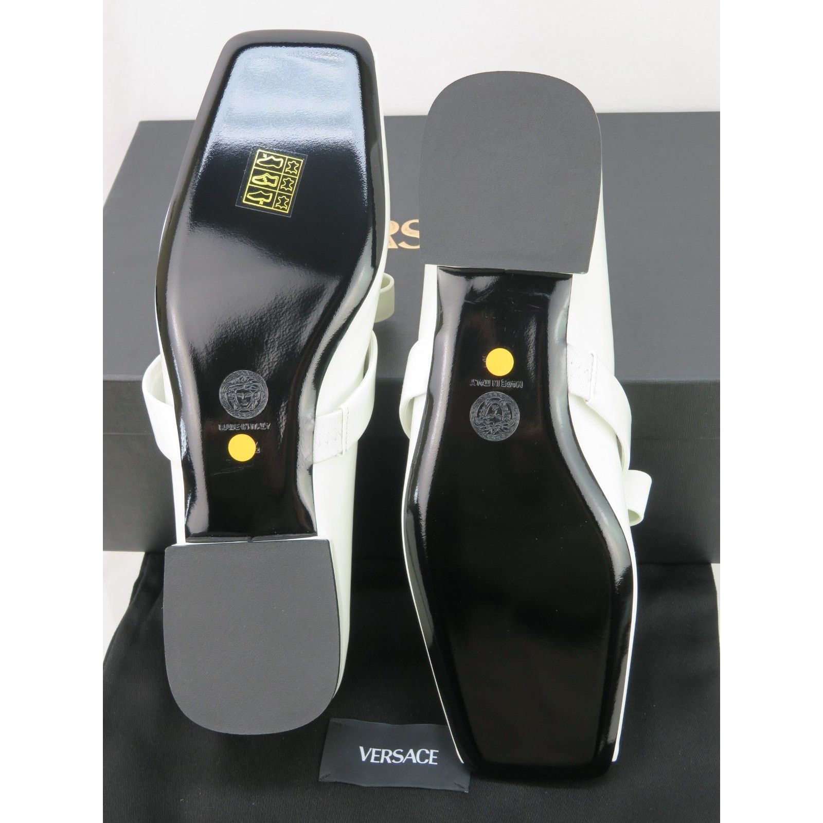 Versace VERSACE WHITE PATENT LEATHER COIN MEDUSA HEAD BOW FLATS 40 Size US 10 / IT 40 - 9 Thumbnail