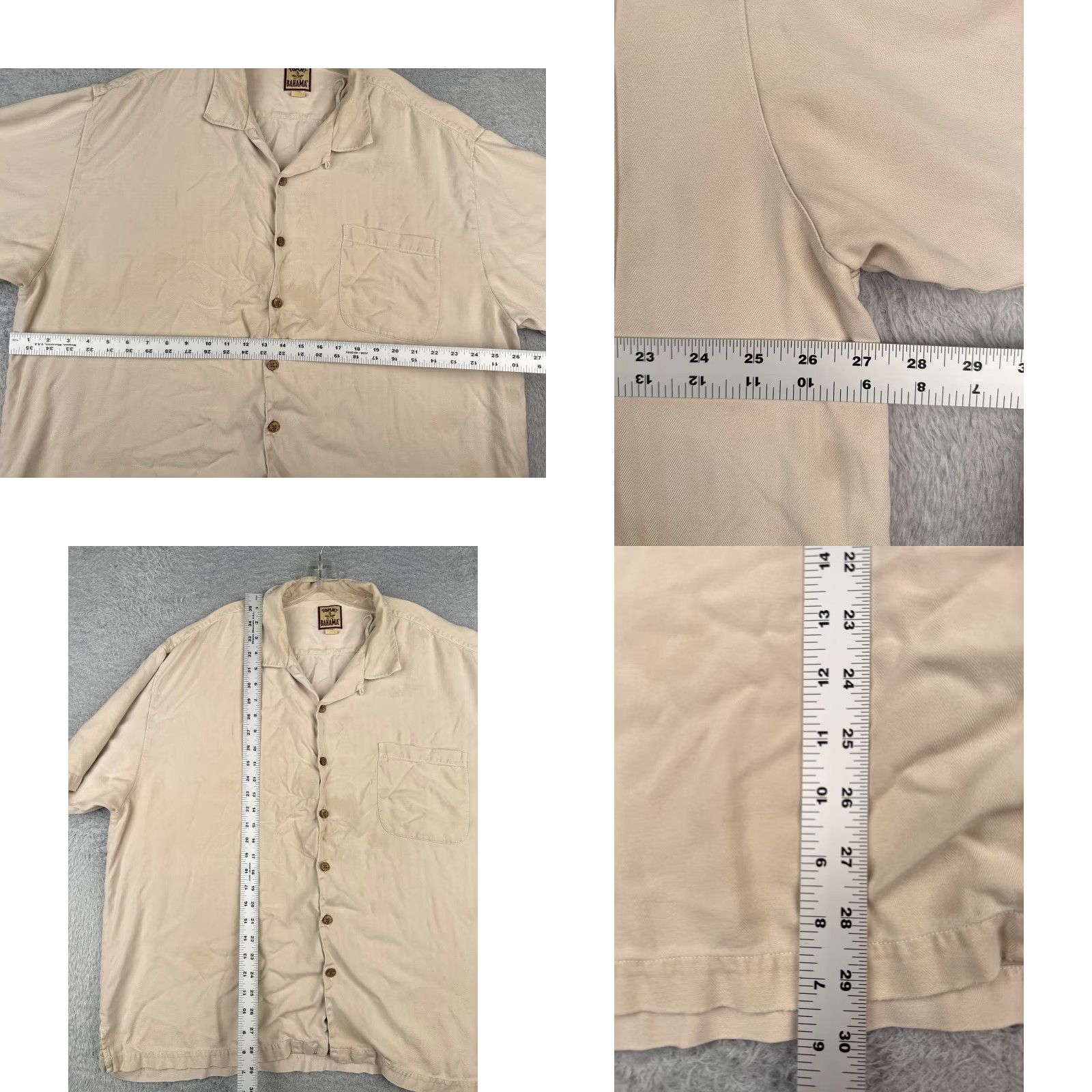 Tommy Bahama VINTAGE Tommy Bahama Shirt Men 2XL Beige Silk Button-Up Hawaiian Aloha Resort Short Sleeve 90s Mens Size US XXL / EU 58 / 5 - 8 Thumbnail