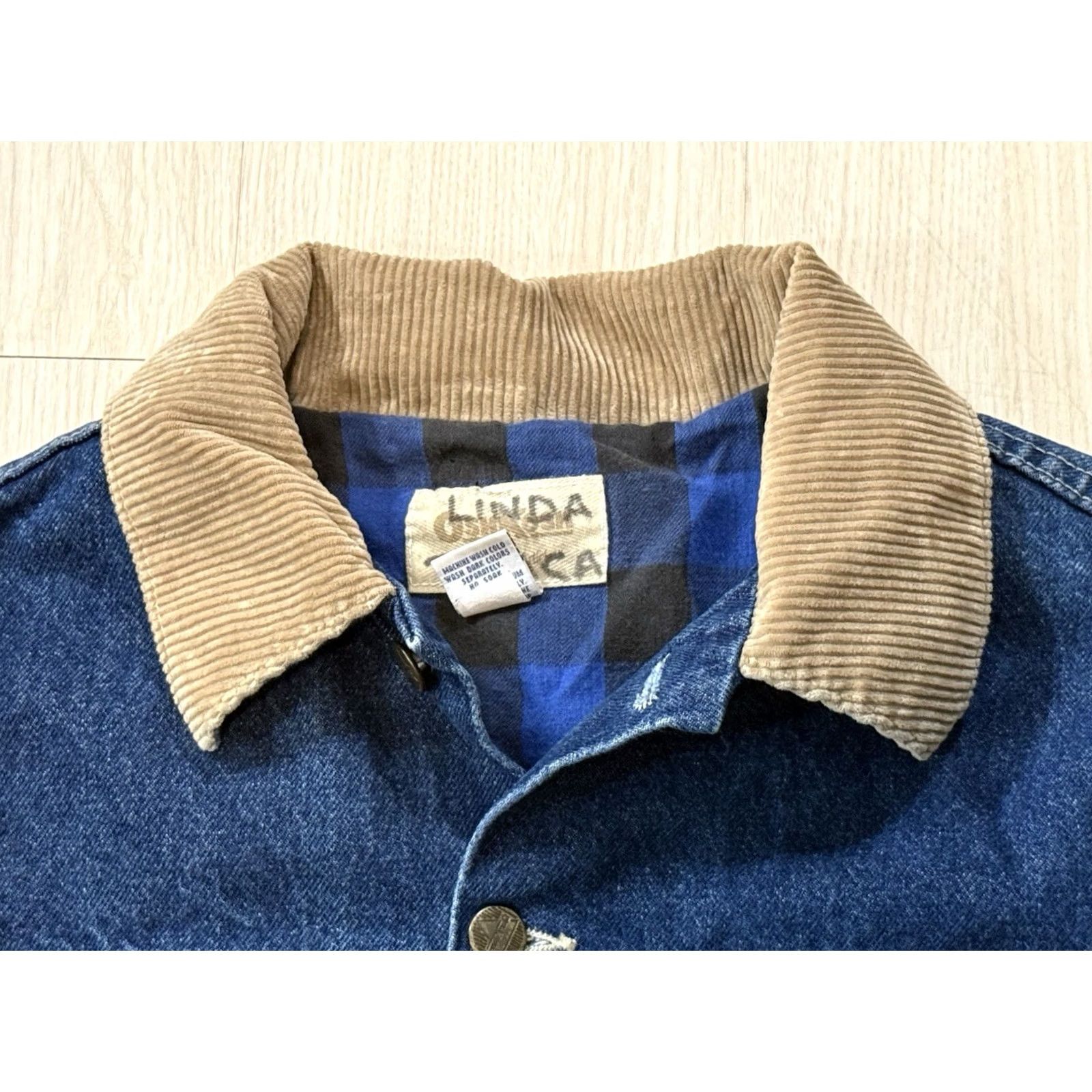 Denime VINTAGE Osh Kosh Women’s Denim Bomber Jacket Lined Cotton Mid-Length 80s Chore Blue M Jacket Size M / US 6-8 / IT 42-44 - 6 Thumbnail