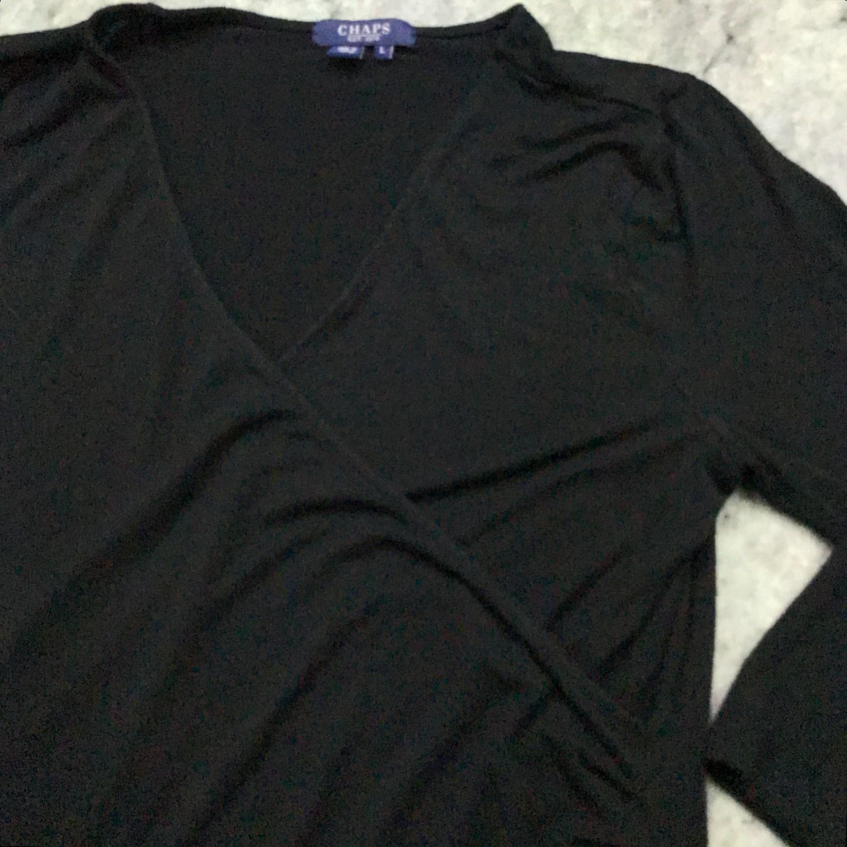Chaps Chaps Shirt Womens Large Black Long Sleeve V-Neck Top Stretch - T-Shirt - Regular - women - Large - Black - Chaps V-Neck shirt - 60 day return policy Size L / US 10 / IT 46 - 5 Thumbnail