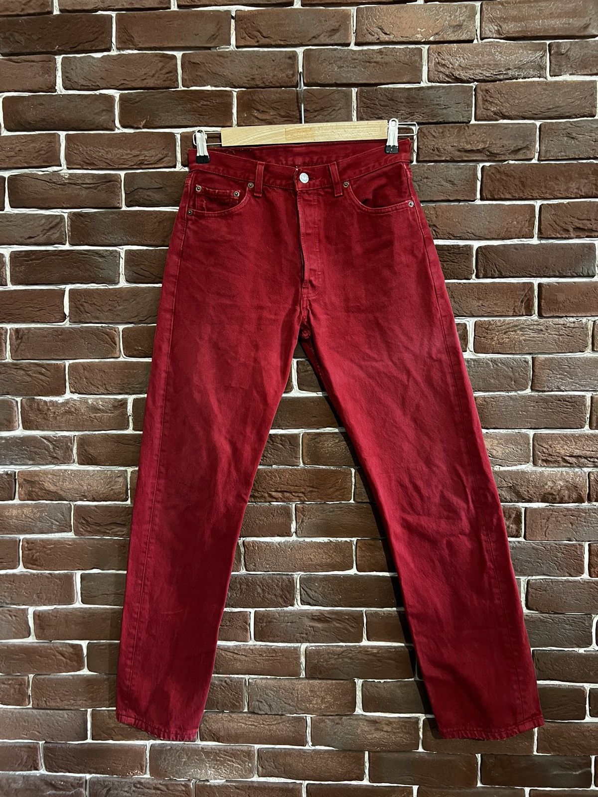 Levi's Rare Vintage 90s Levi’s 501 30x32 Red Denim Jeans Pants Size US 30 / EU 46 - 1 Thumbnail