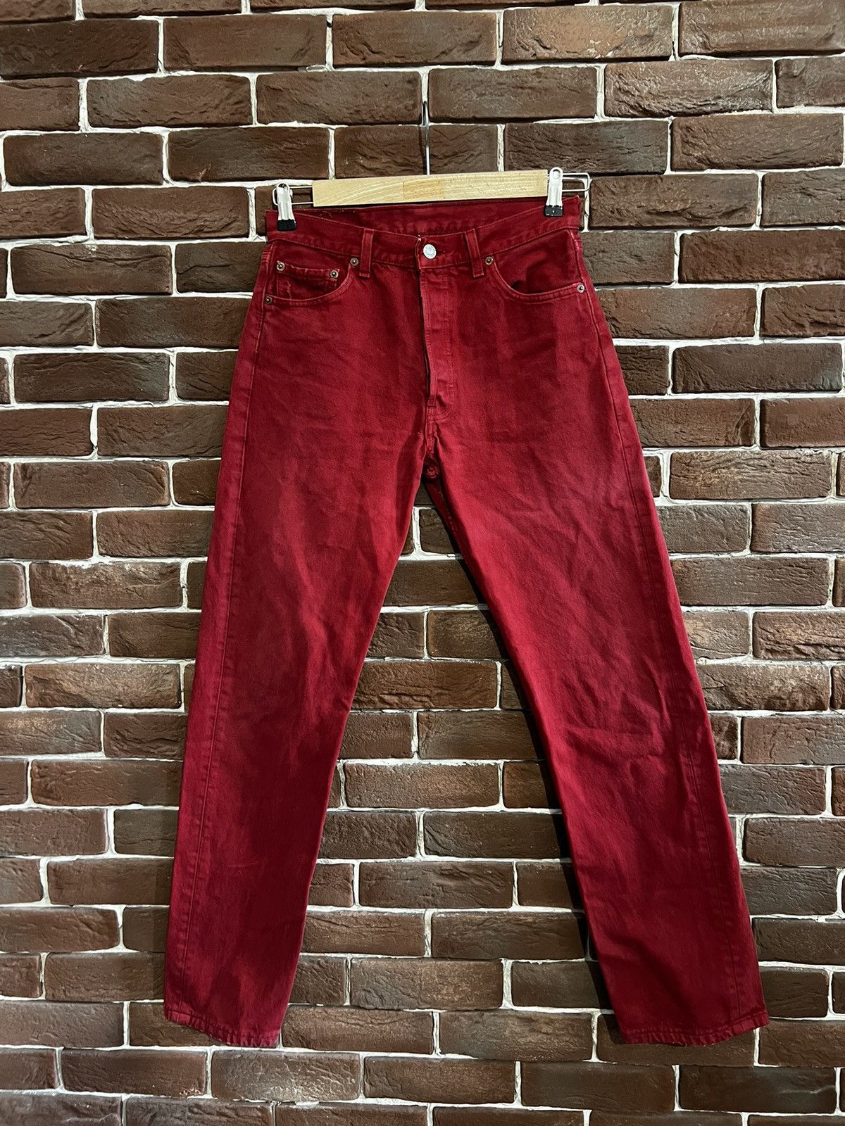 image of Hype x Levis Vintage 90's Levi’S 501 30X32 Red Denim Jeans Pants, Men's