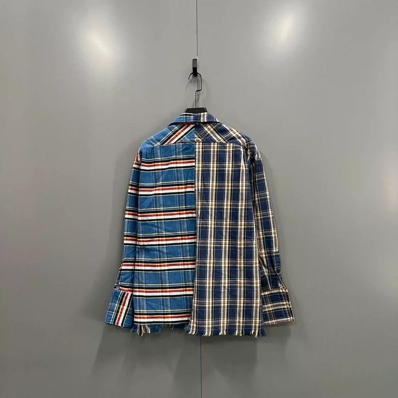 Greg Lauren GREG LAUREN Spliced check shirt with contrast color shirt 2 Size US M / EU 48-50 / 2 - 2 Thumbnail