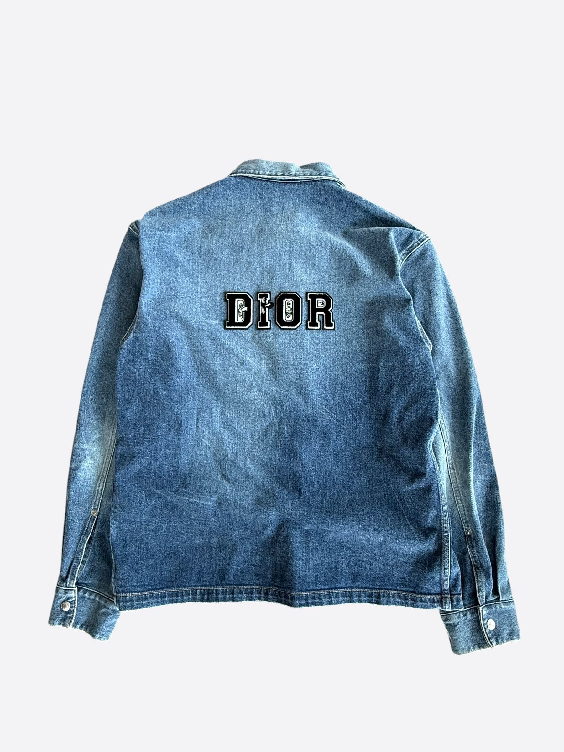 Dior Dior Kenny Scharf Blue & Black Embroidered Logo Denim Jacket Size US S / EU 44-46 / 1 - 2 Thumbnail