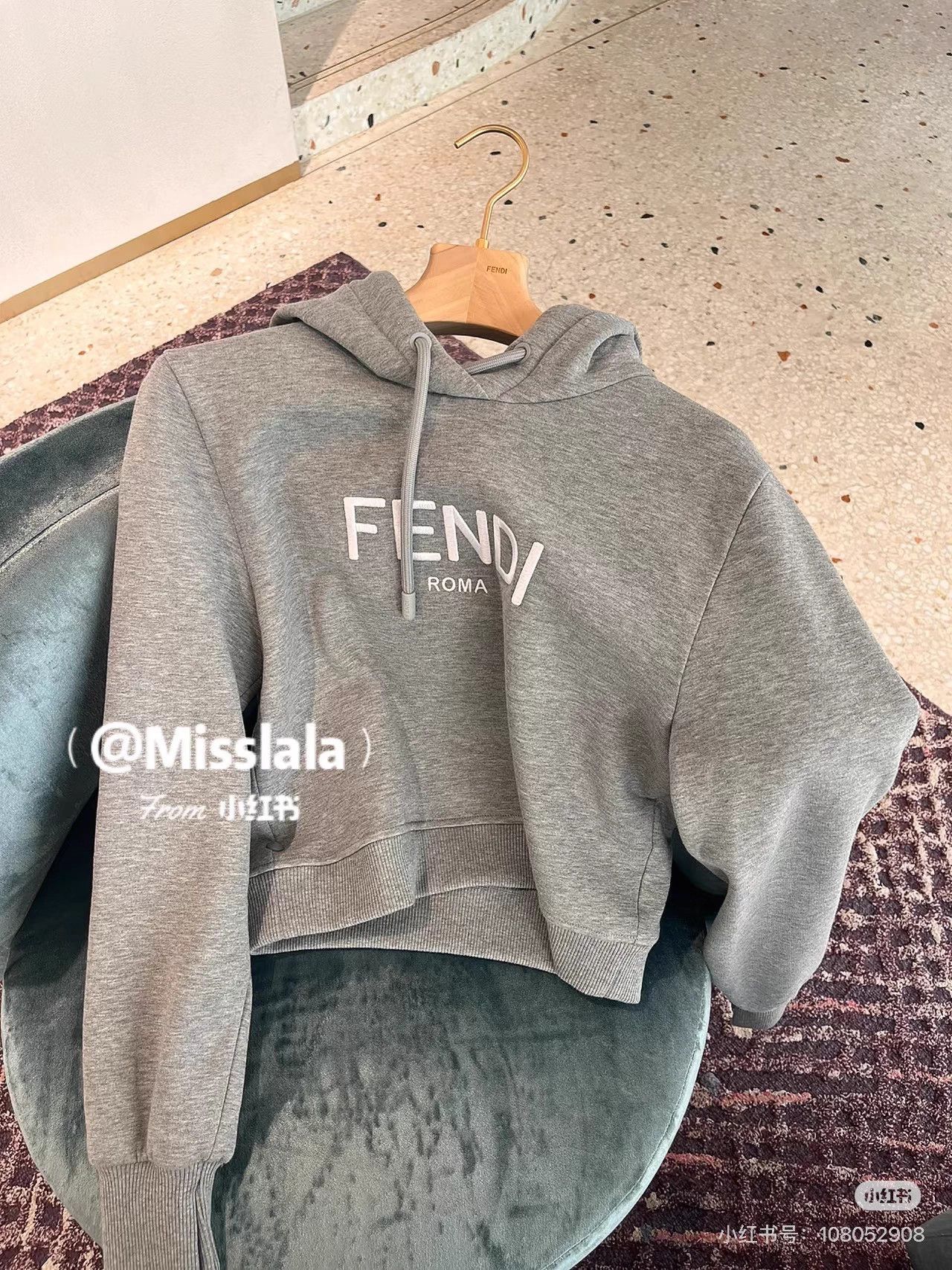 Fendi Fendi Gray Letter Logo Hoodie M Size M / US 6-8 / IT 42-44 - 7 Thumbnail