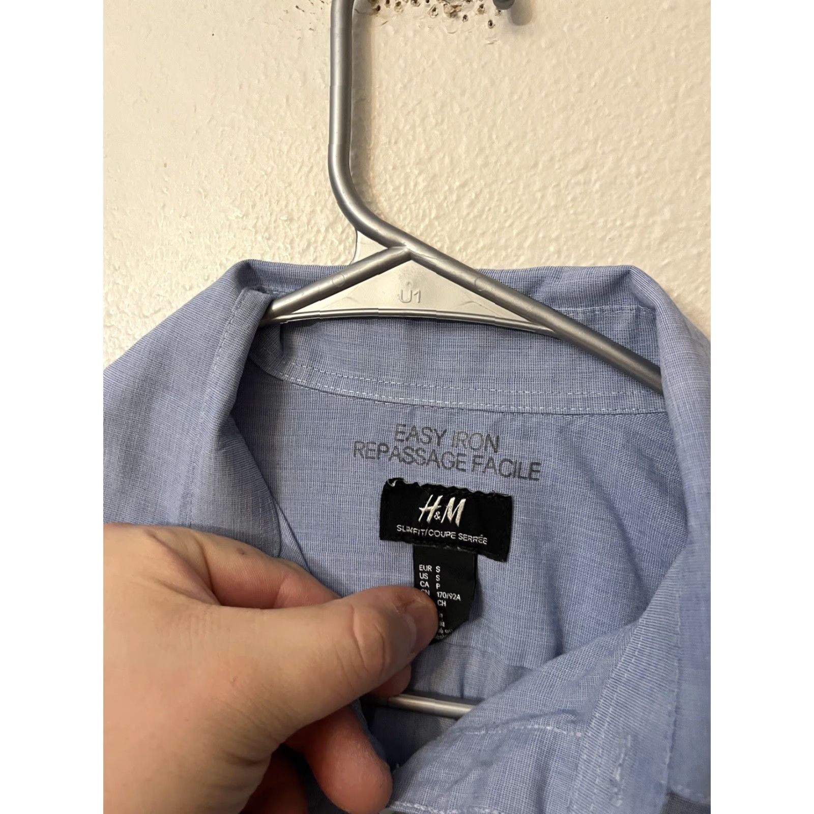 H&M H&M Button-Up Shirt Slim Fit Blue Long Sleeve Size Small Men Classic Casual Shirt Regular Size Small Blue Slim Fit Button-Front Mens Size 36R - 2 Thumbnail