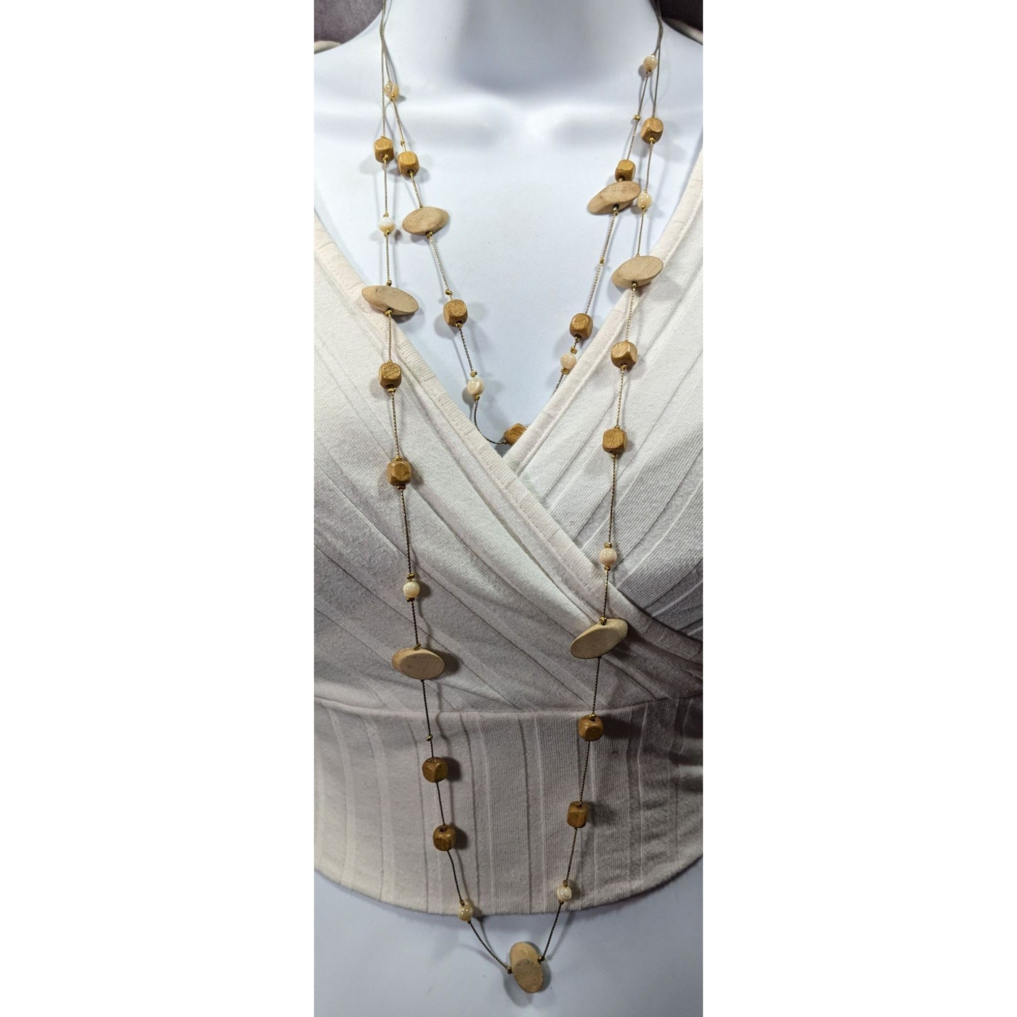 Other Elegant Multilayer Wood Beaded Station Necklace Size ONE SIZE - 6 Thumbnail