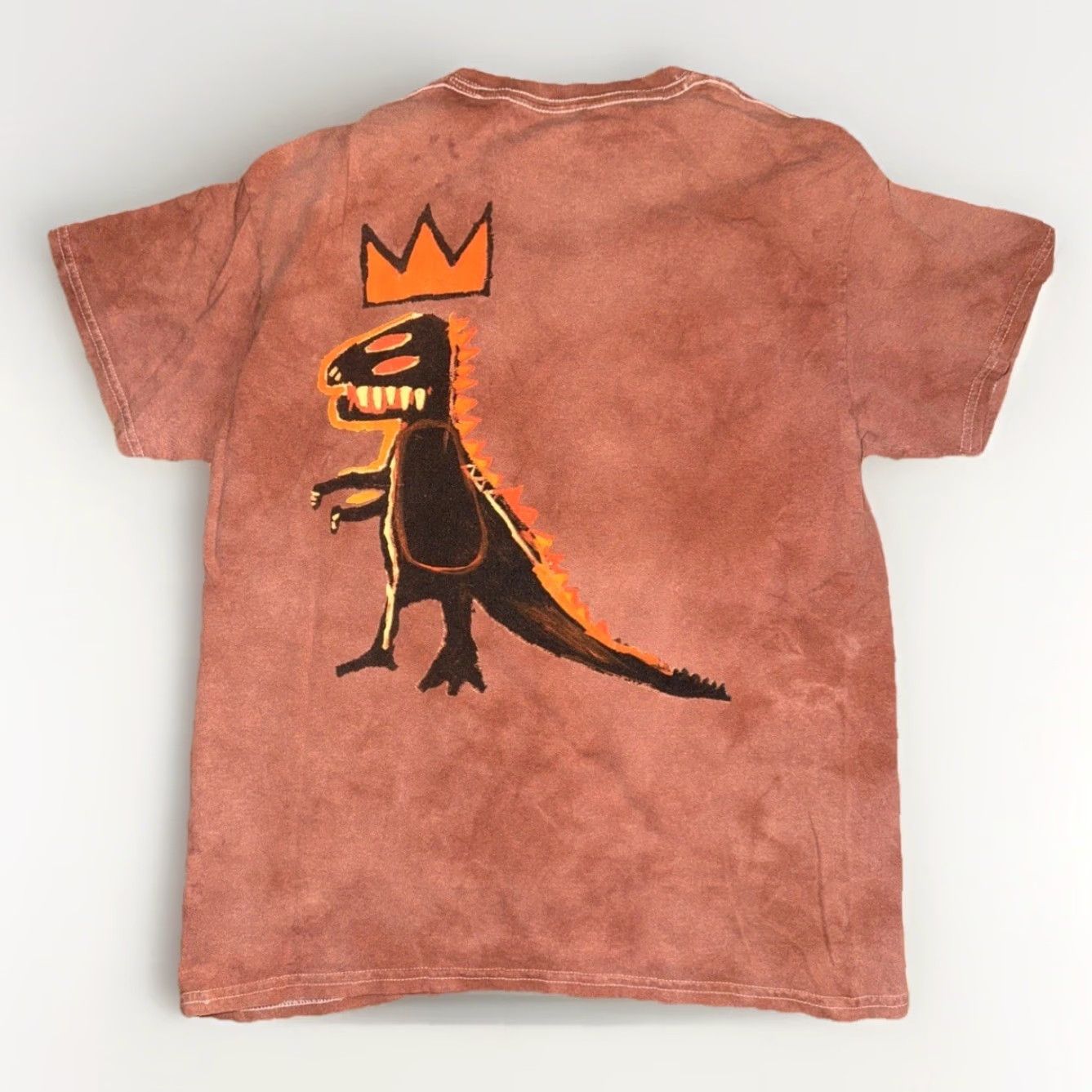 Vintage Jean-Michel Basquiat Crown Dinosaur Graphic T-Shirt Red Men’s Medium 18x25 Size US M / EU 48-50 / 2 - 4 Thumbnail