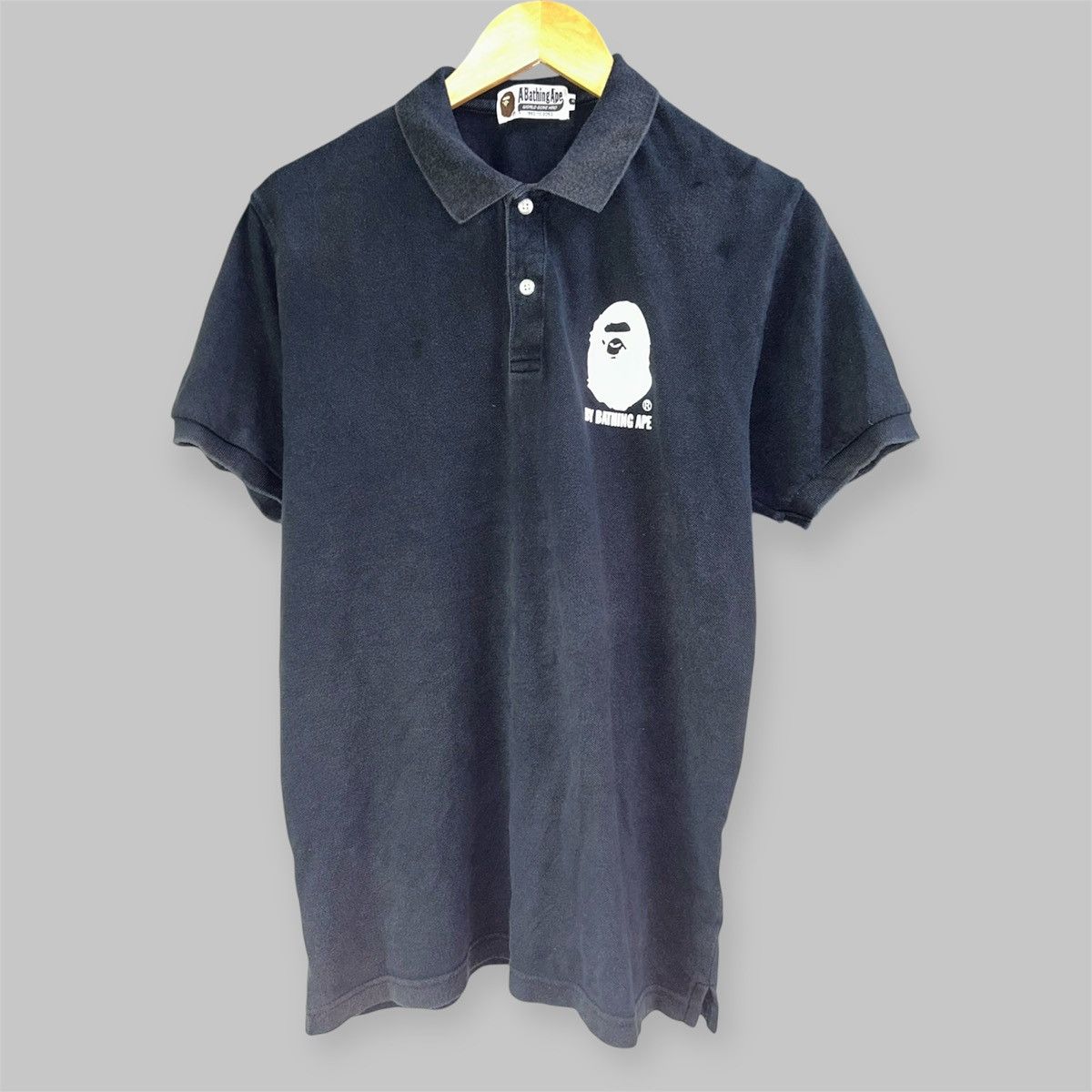 Bape A Bathing Ape Black Polo Tee Size US L / EU 52-54 / 3 - 2 Thumbnail