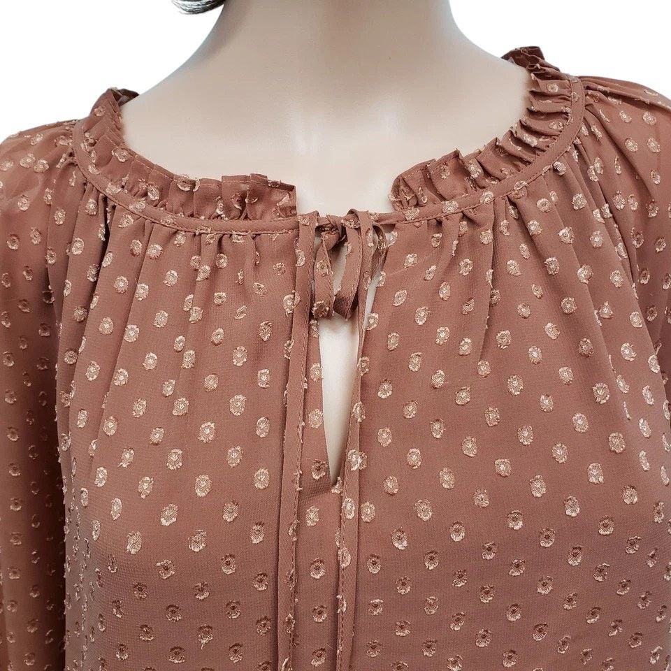 Other DR2 BY DANIEL RAINN Plus Size 2X Swiss Dot Tie Neck Blouse Size XXL / US 16-18 / IT 52-54 - 6 Thumbnail