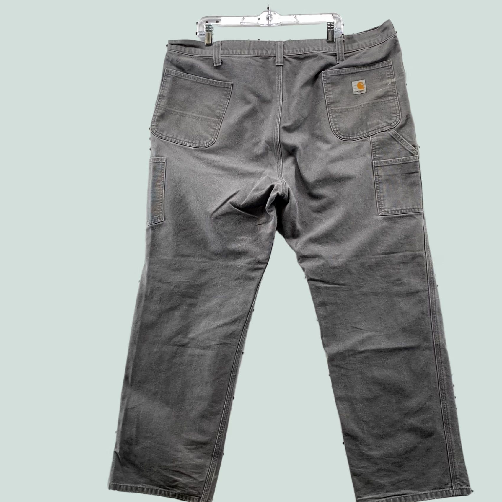 Carhartt VINTAGE Carhartt Carpenter Canvas Pants Mens 44x30 Gray Workwear Distressed Size US 44 / EU 60 - 1 Thumbnail