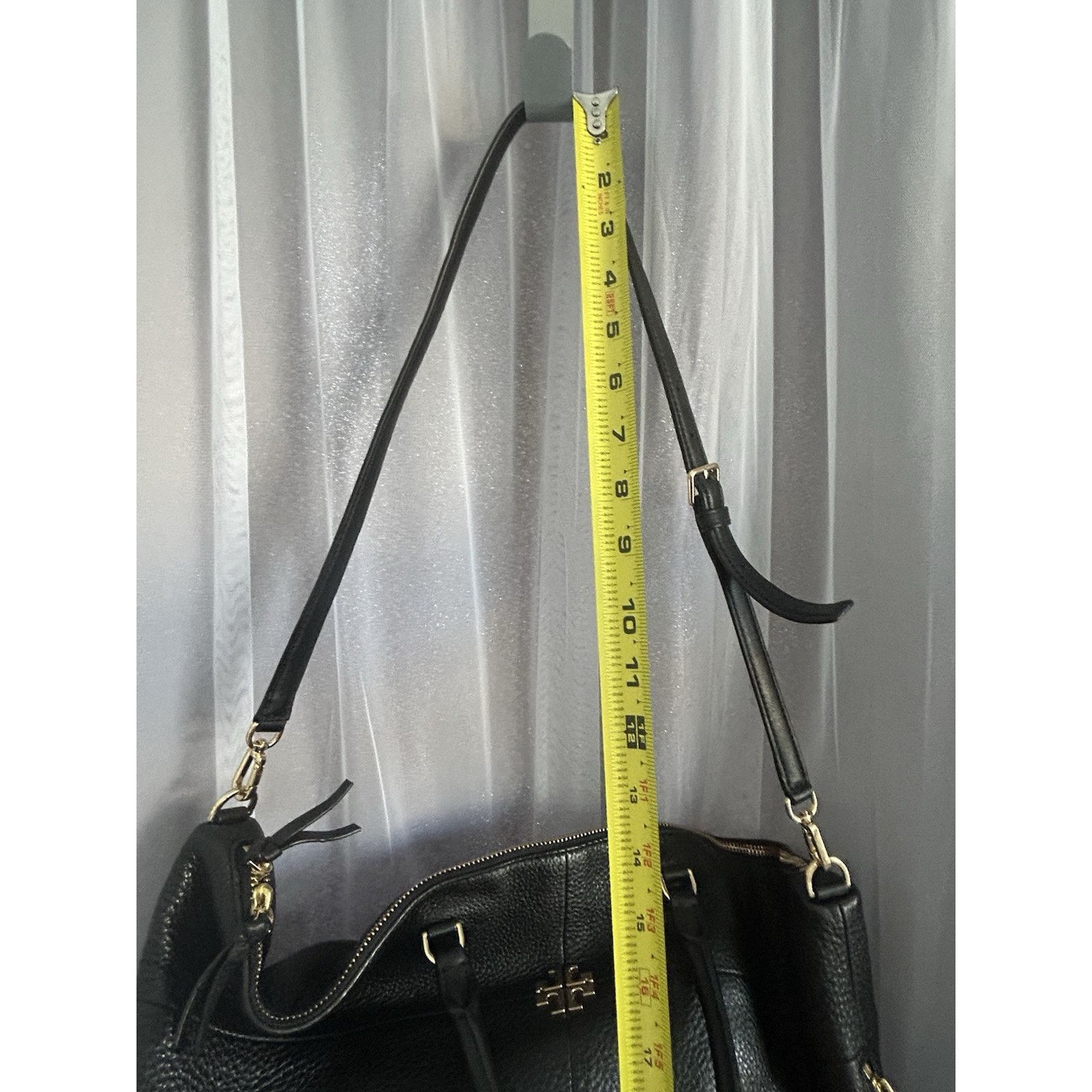 Tory Burch Tory Burch Ivy Slouchy Leather Satchel Large Black Handbag Size ONE SIZE - 11 Thumbnail