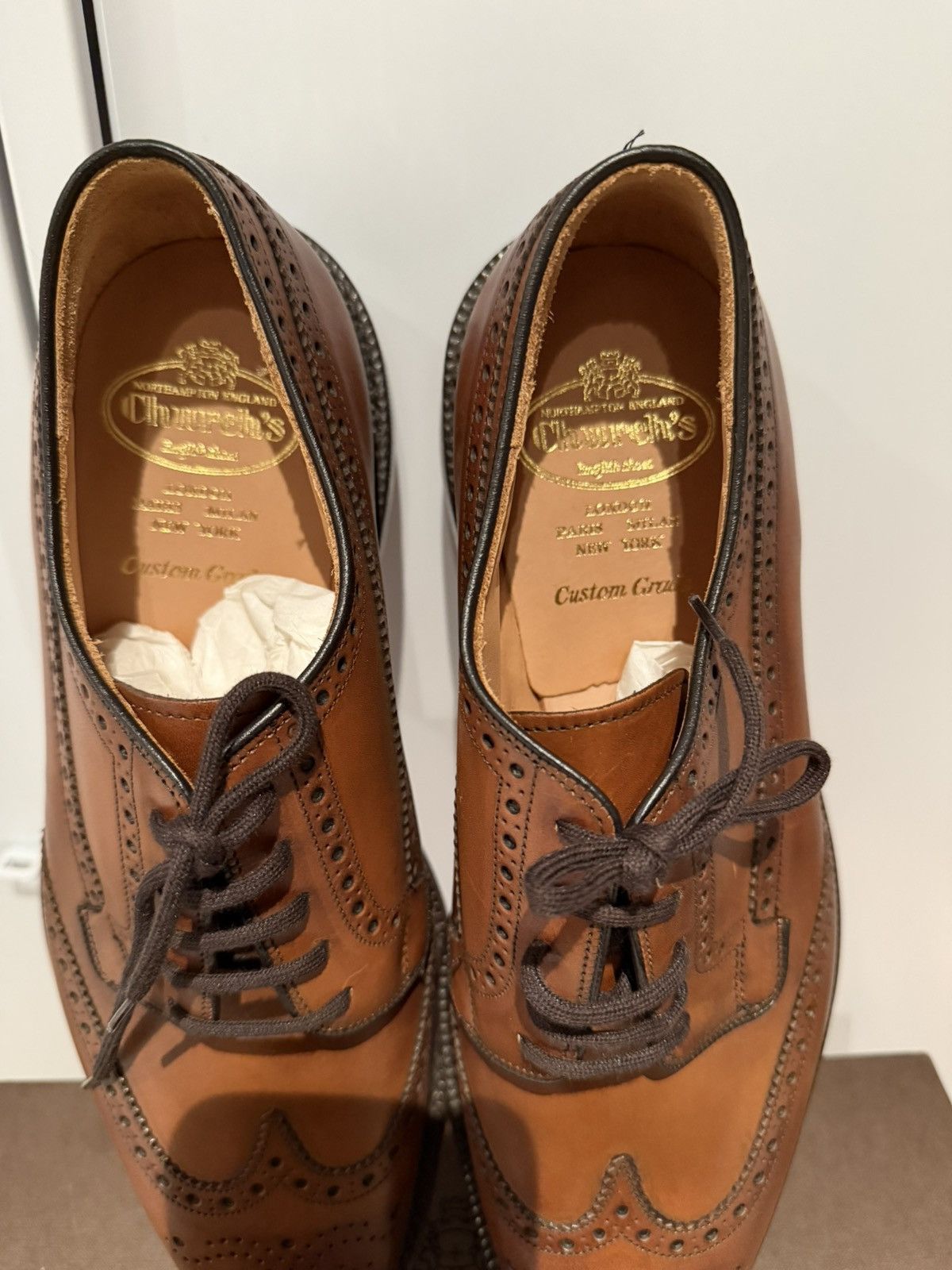 Church's Church’s Grafton 173 Nevada Calf Leather Derby Brogue Shoes Size US 10 / EU 43 - 4 Thumbnail