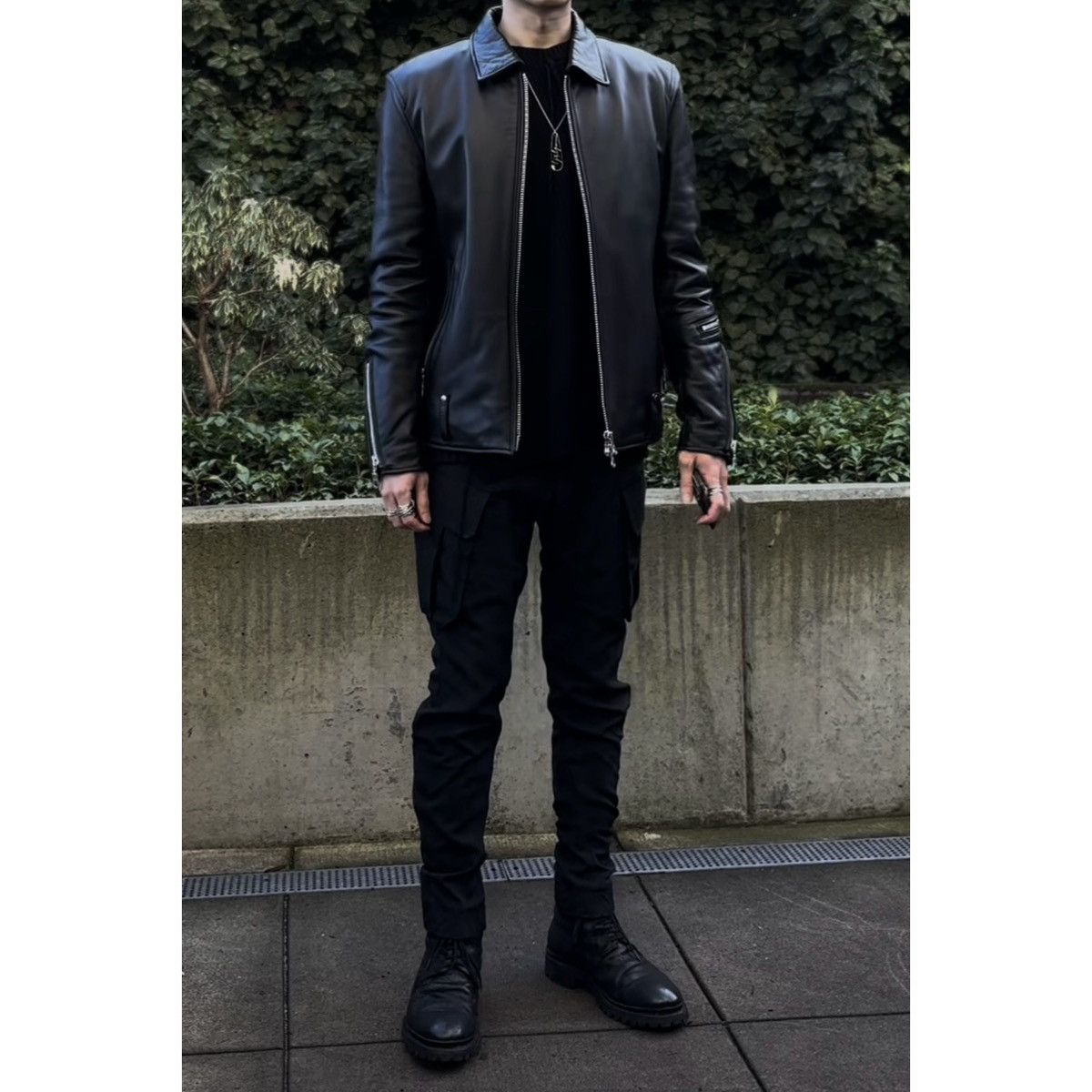 Japanese Brand Nano Universe & Co single sheepskin leather rider jacket Size US L / EU 52-54 / 3 - 7 Thumbnail