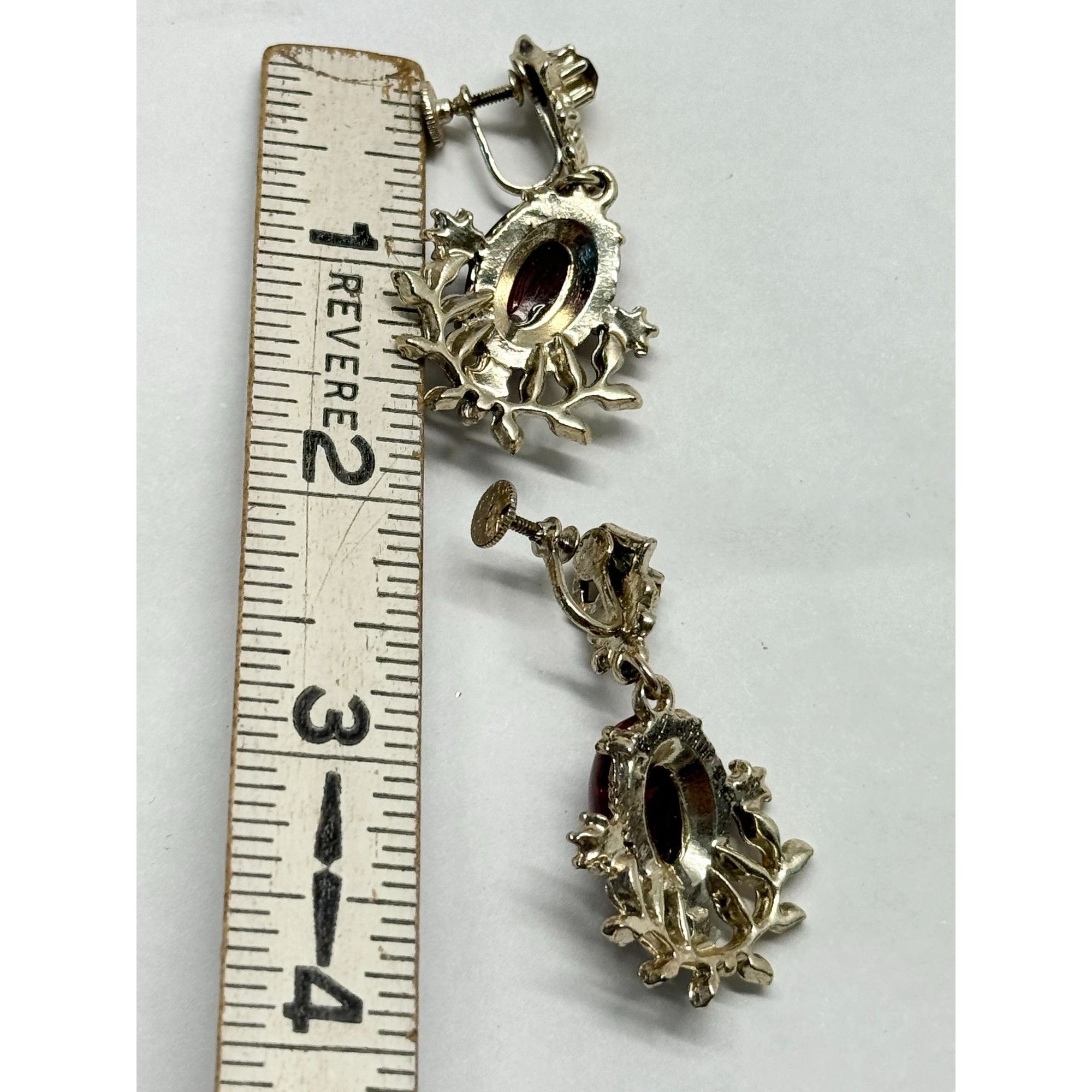 Vintage Vintage red rhinestone dangle earrings Size ONE SIZE - 3 Thumbnail