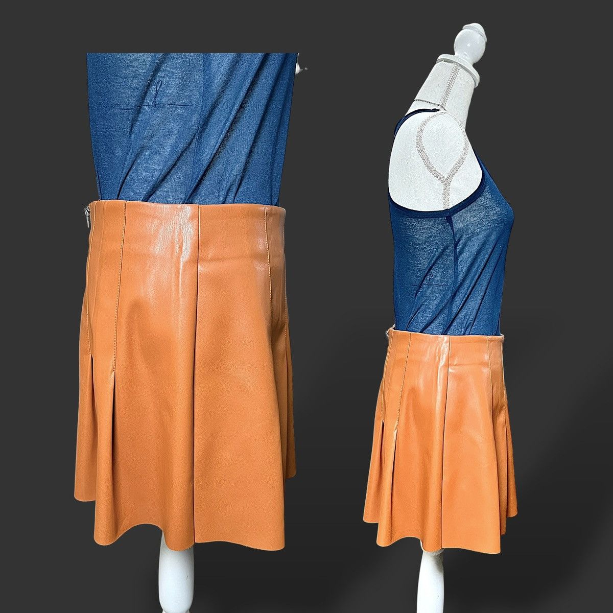 Other dRA Women’s Rust Brown Pleated Mini Faux Leather Skirt Sz M Size 30" / US 8 / IT 44 - 8 Thumbnail