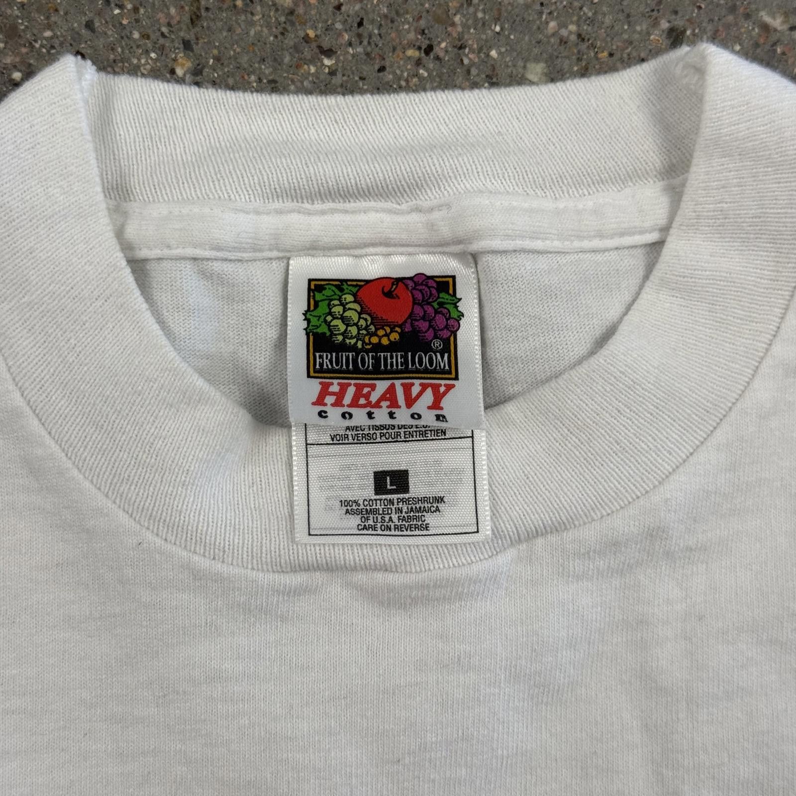 Fruit Of The Loom Single-Stitch BOLTZ Tennis T-Shirt FOTL White Heavy Cotton L Size US L / EU 52-54 / 3 - 3 Thumbnail