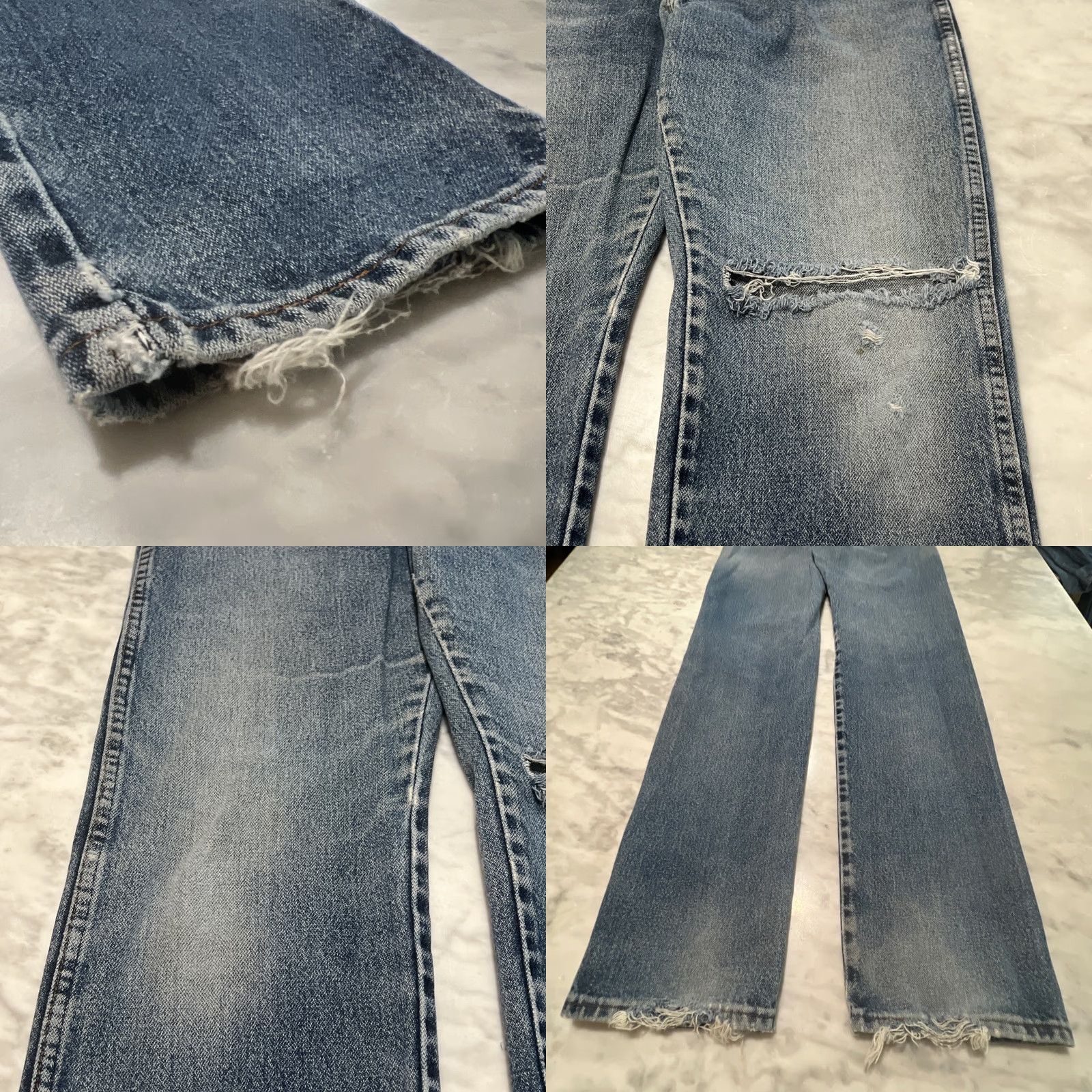 Wrangler VINTAGE Wrangler Jeans Women’s 11x36 (28x34) Thrashed Holes Straight Made USA Jeans Womens 1990s Blue Cotton Grunge Casual Boys Girls Mens Size 32" / US 10 / IT 46 - 8 Thumbnail