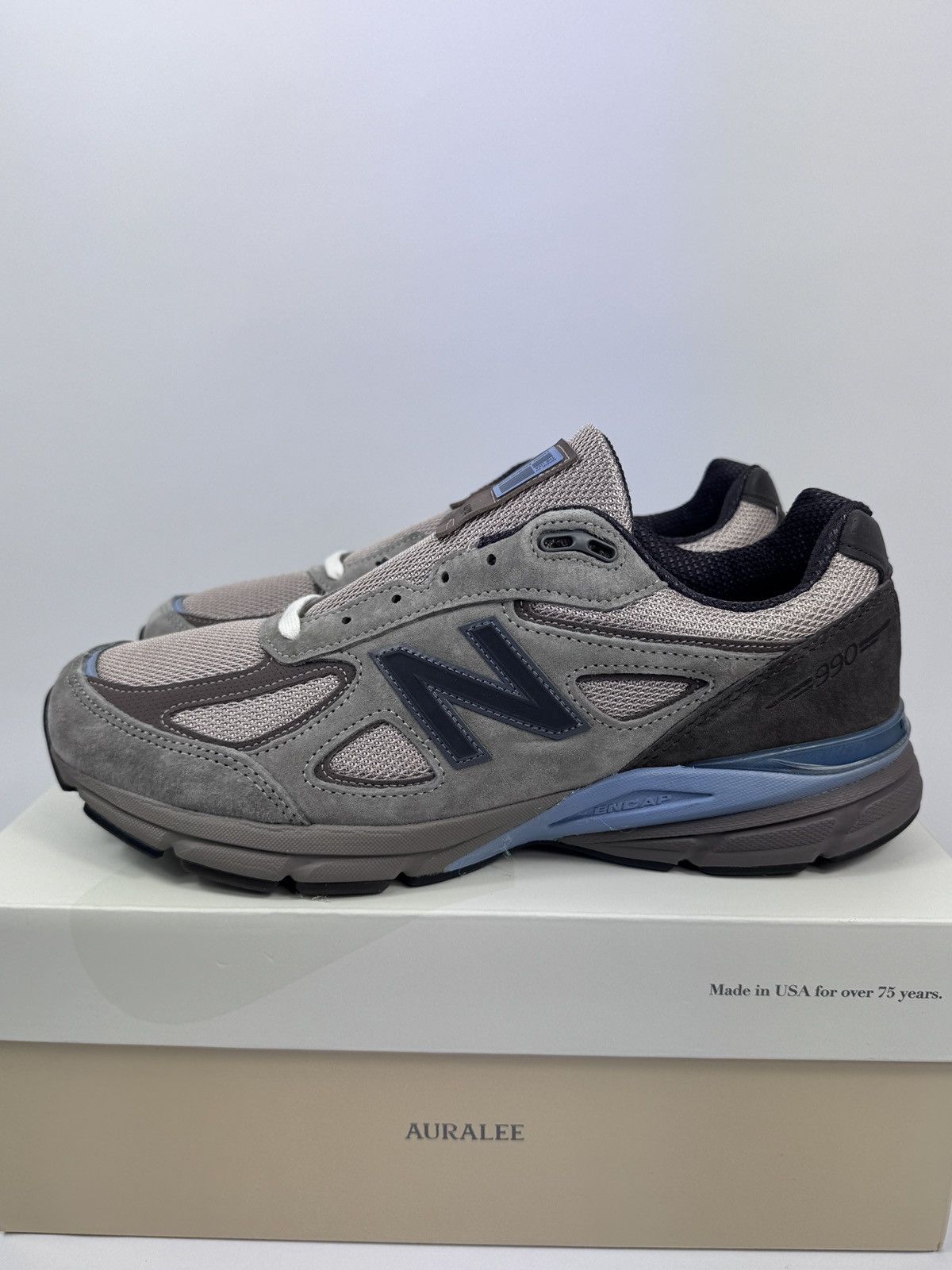Auralee × New Balance MIUSA 990 V4 AURALEE GREY SNEAKERS Size US 11.5 / EU 44-45 - 2 Thumbnail