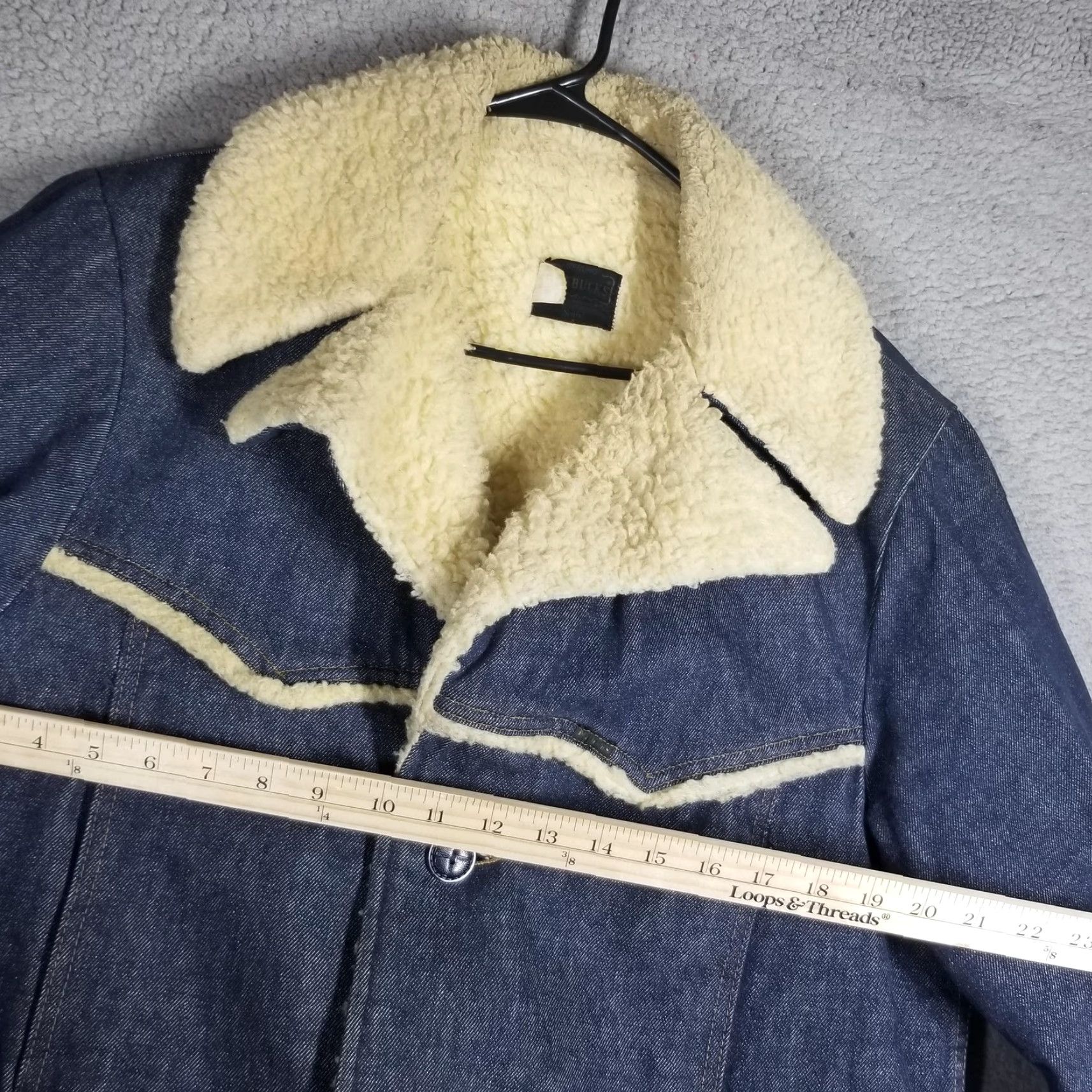 Sears VINTAGE Roebucks Jacket Mens 42R Blue Denim Sherpa Lined Western Coat Sears Size US XS / EU 42 / 0 - 7 Thumbnail