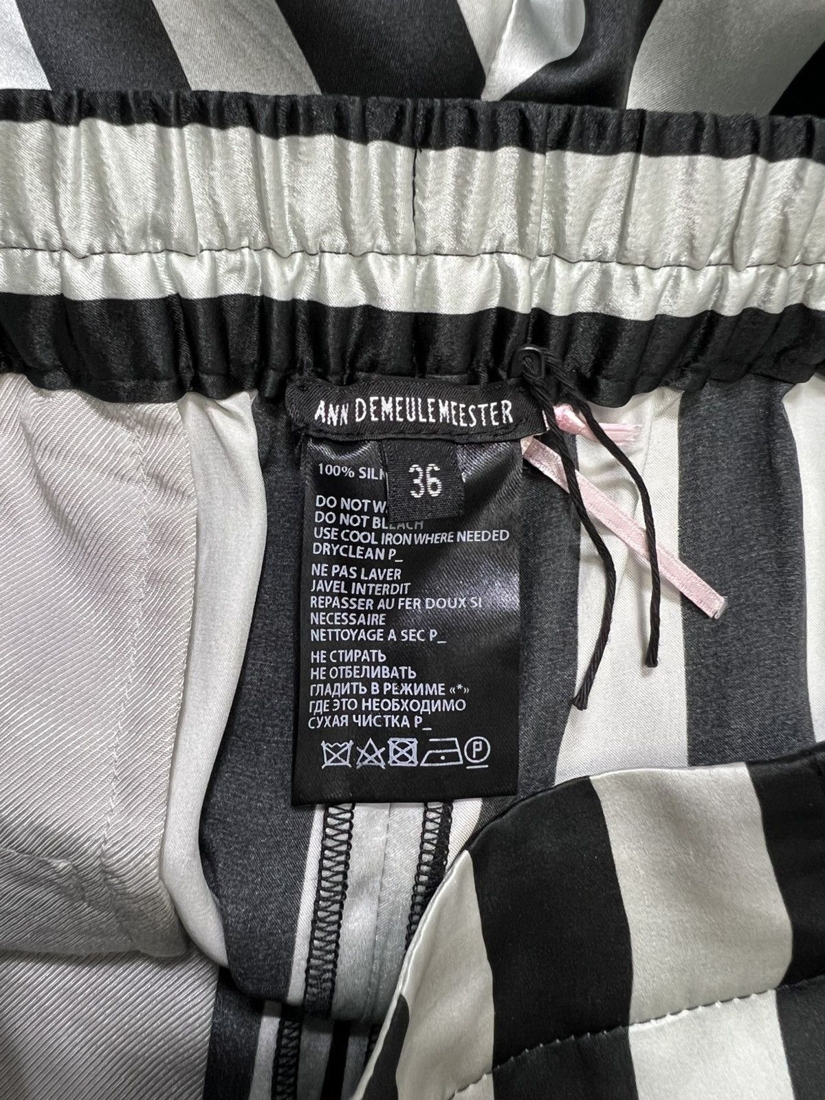 Ann Demeulemeester Ann Demeulemeester - F/W ‘15 - Stripe Silk Trouser Size 28" / US 6 / IT 42 - 9 Thumbnail