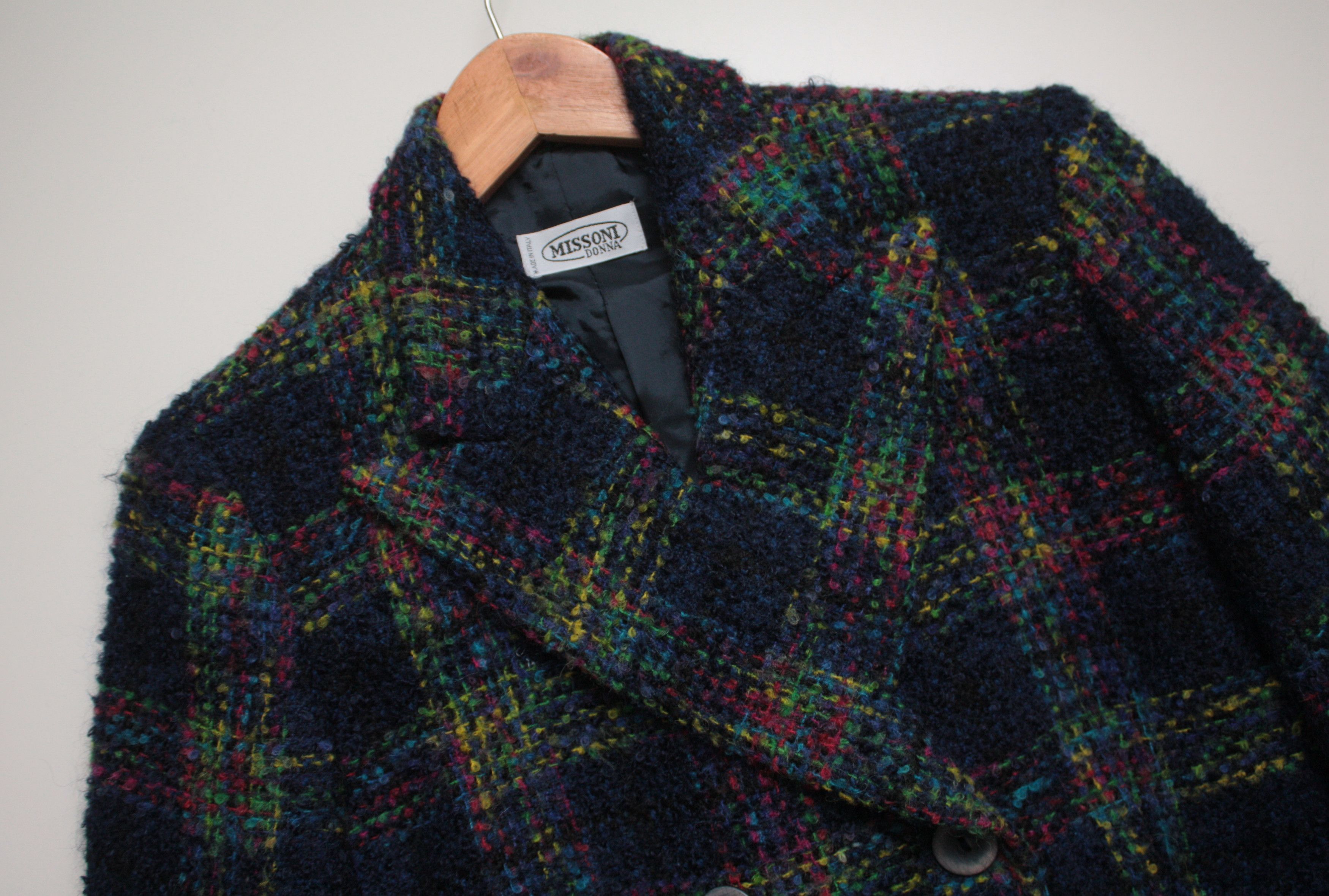 Missoni Missoni Donna Wool Mohair Checkered Coat Women's 10 Size L / US 10 / IT 46 - 1 Thumbnail