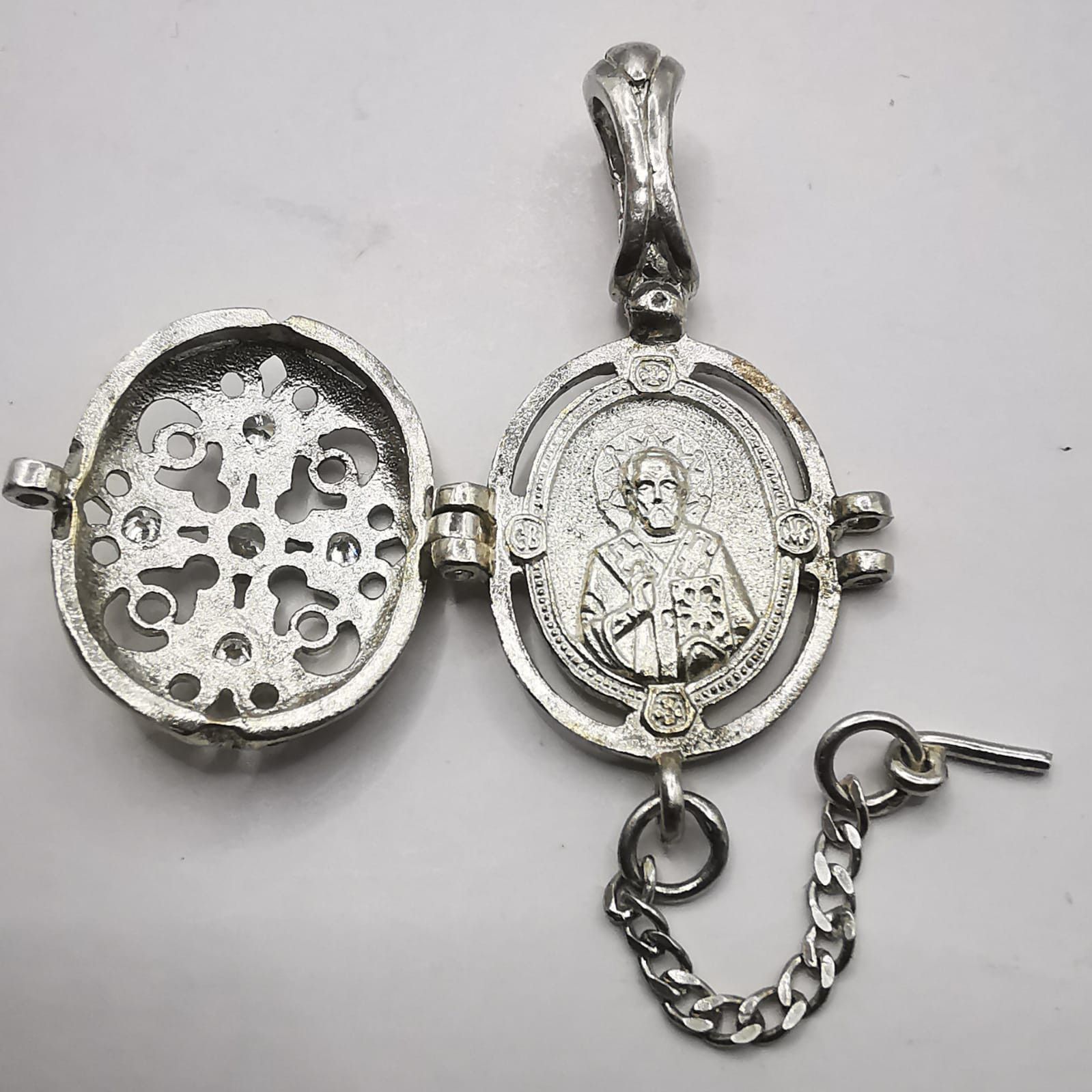 Vintage Vintage Saint Nicholas"925 Sterling Silver Zircon 5,29g Size ONE SIZE - 2 Thumbnail
