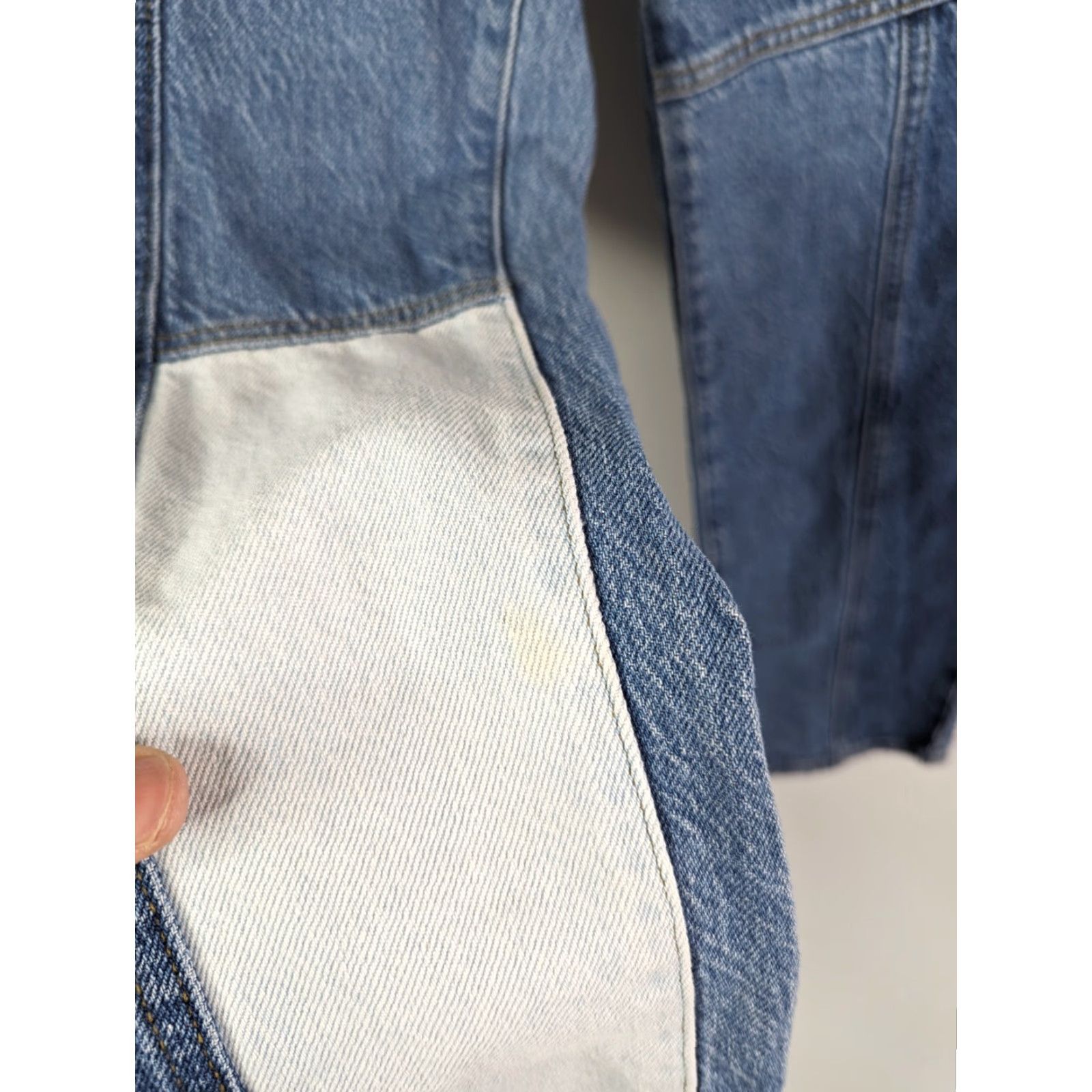 Pacsun PacSun Jeans Women Patchwork Eco Two-Tone Colorblock High Rise Straight Leg Size 28 Blue 100% Cotton Denim Size 28" / US 6 / IT 42 - 3 Thumbnail