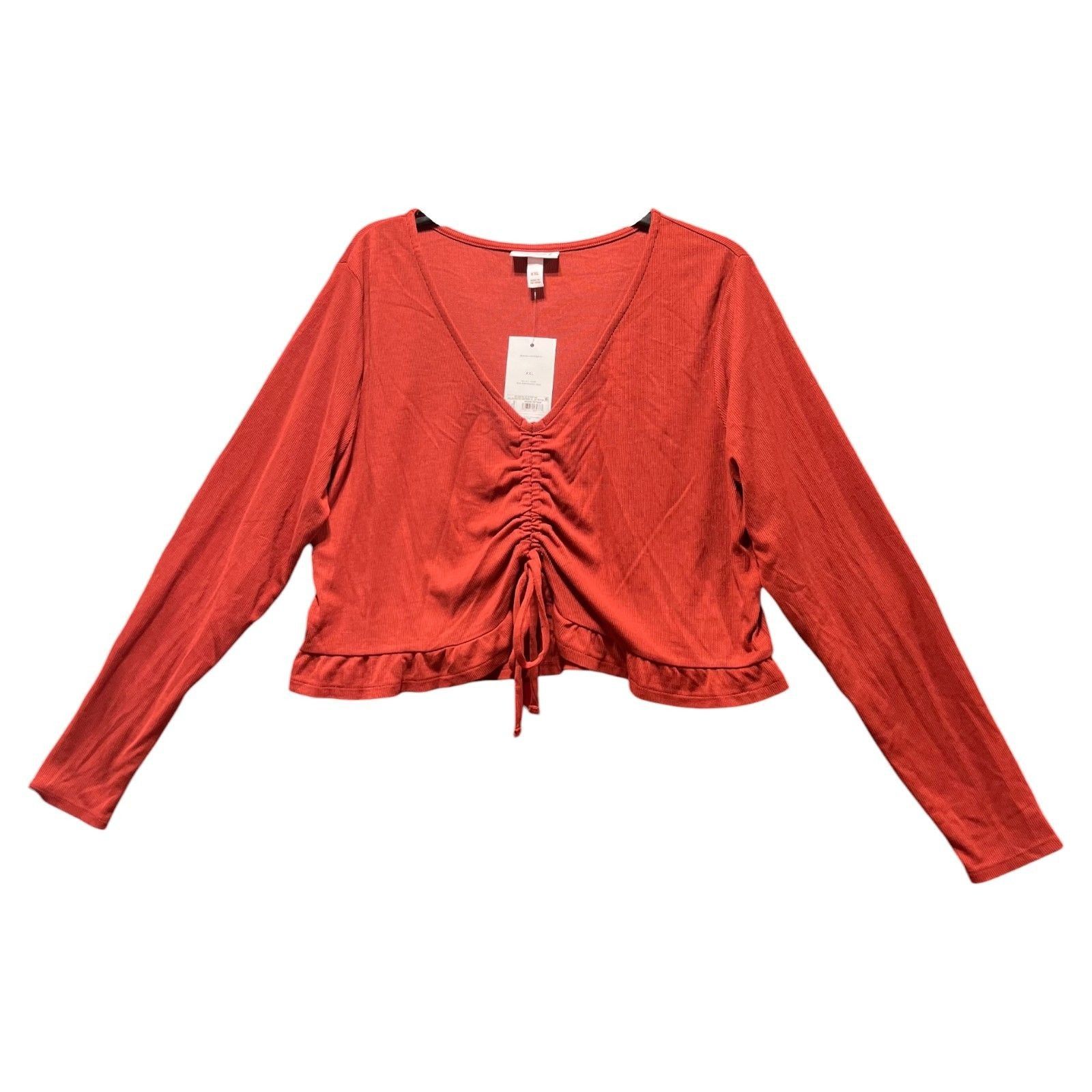 Other Isabel Maternity- Women's Long Sleeve Ruched Ruffle Crop Top Size XXL / US 16-18 / IT 52-54 - 1 Thumbnail