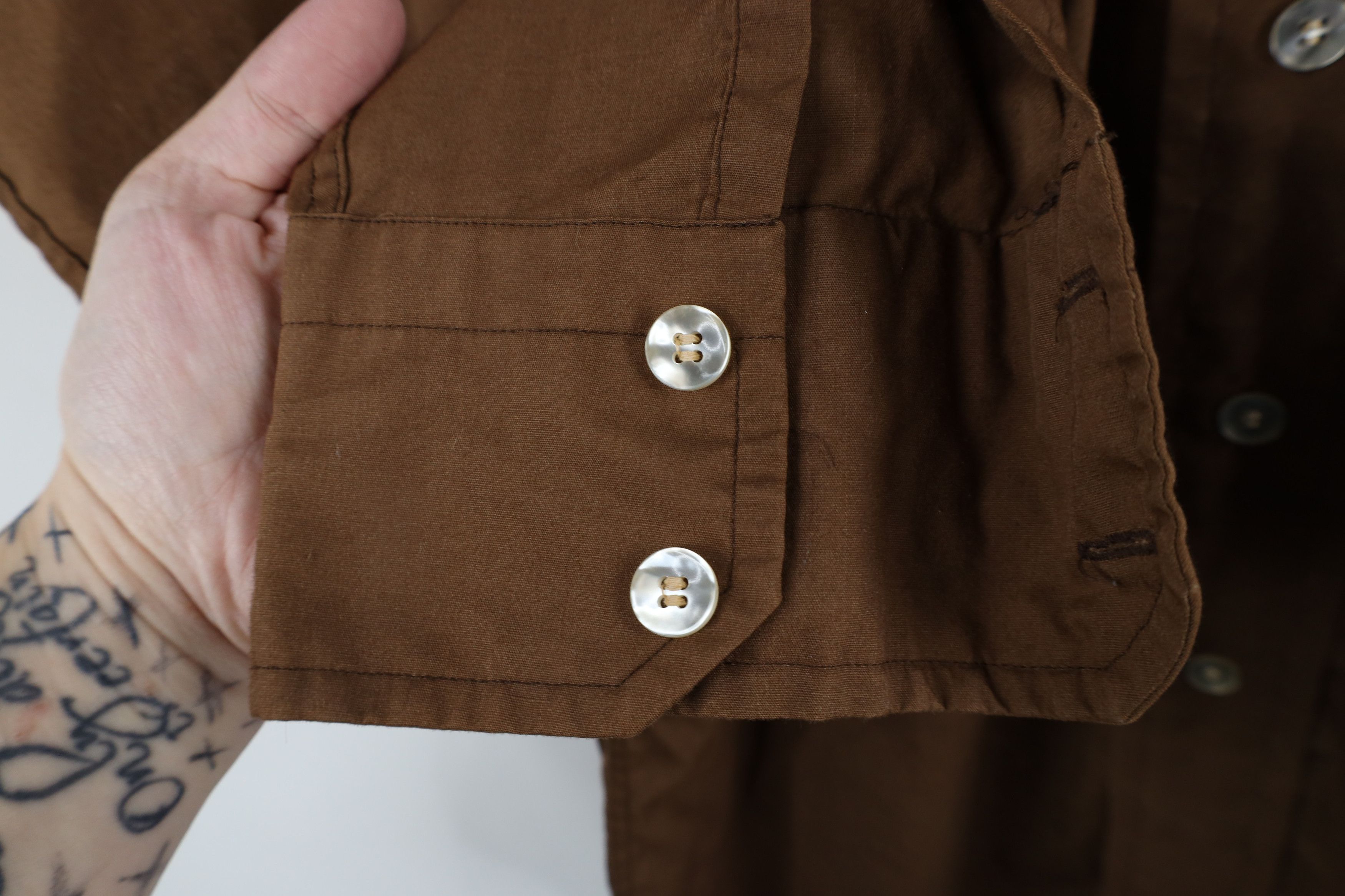 Vintage Vintage 60s 70s Streetwear Collared Button Shirt Brown USA Size US L / EU 52-54 / 3 - 7 Thumbnail
