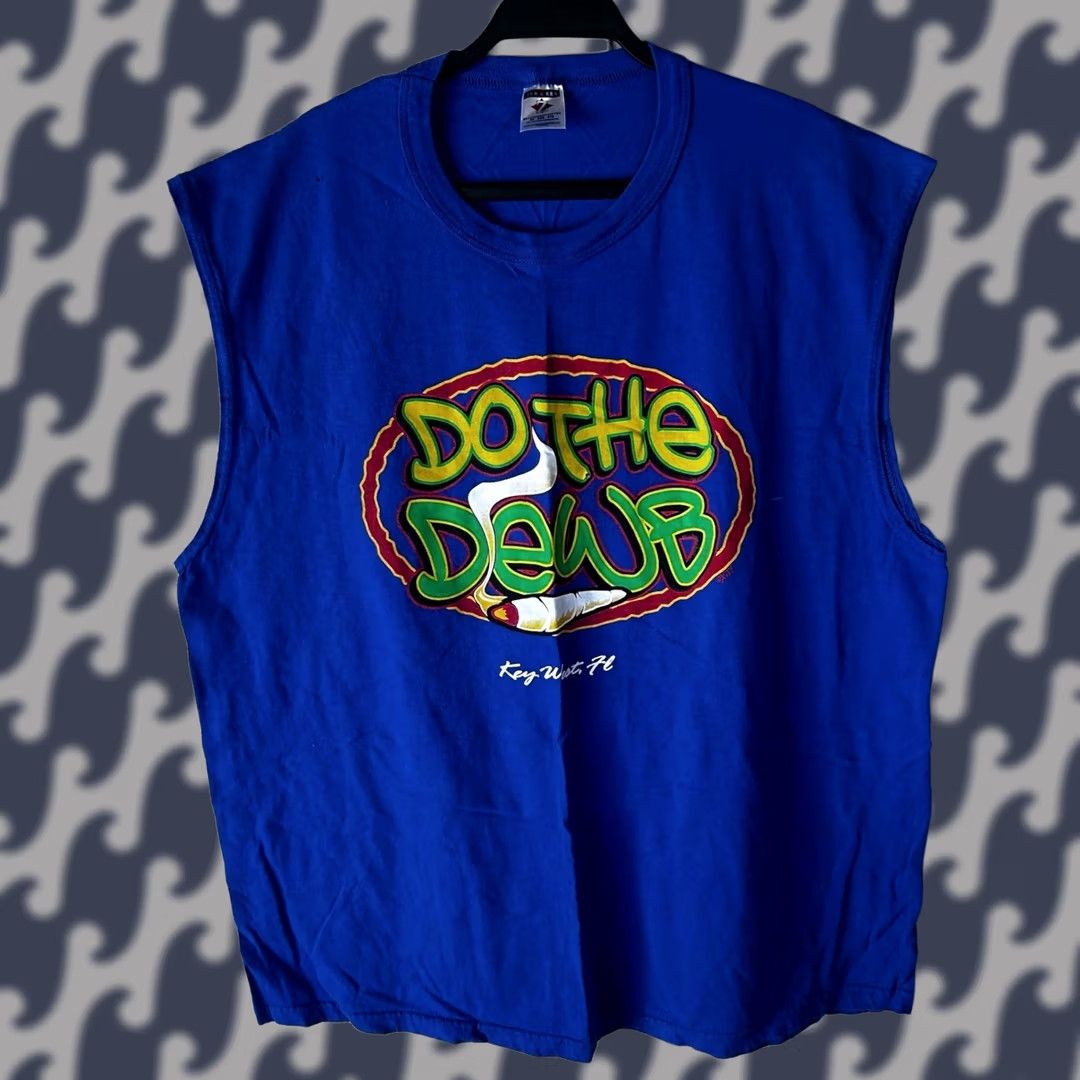 Jerzees VINTAGE Jerzees Do The Dewb Key West FL Muscle Tee Shirt Blue 2XL Humor Mens Size US XXL / EU 58 / 5 - 1 Thumbnail