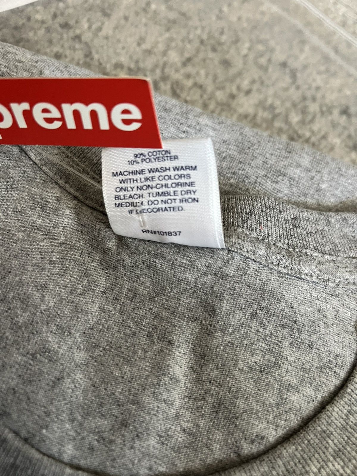 Supreme SS18 Supreme Necklace Tee T-shirt Heather Grey XL 2018 Size US XL / EU 56 / 4 - 5 Thumbnail