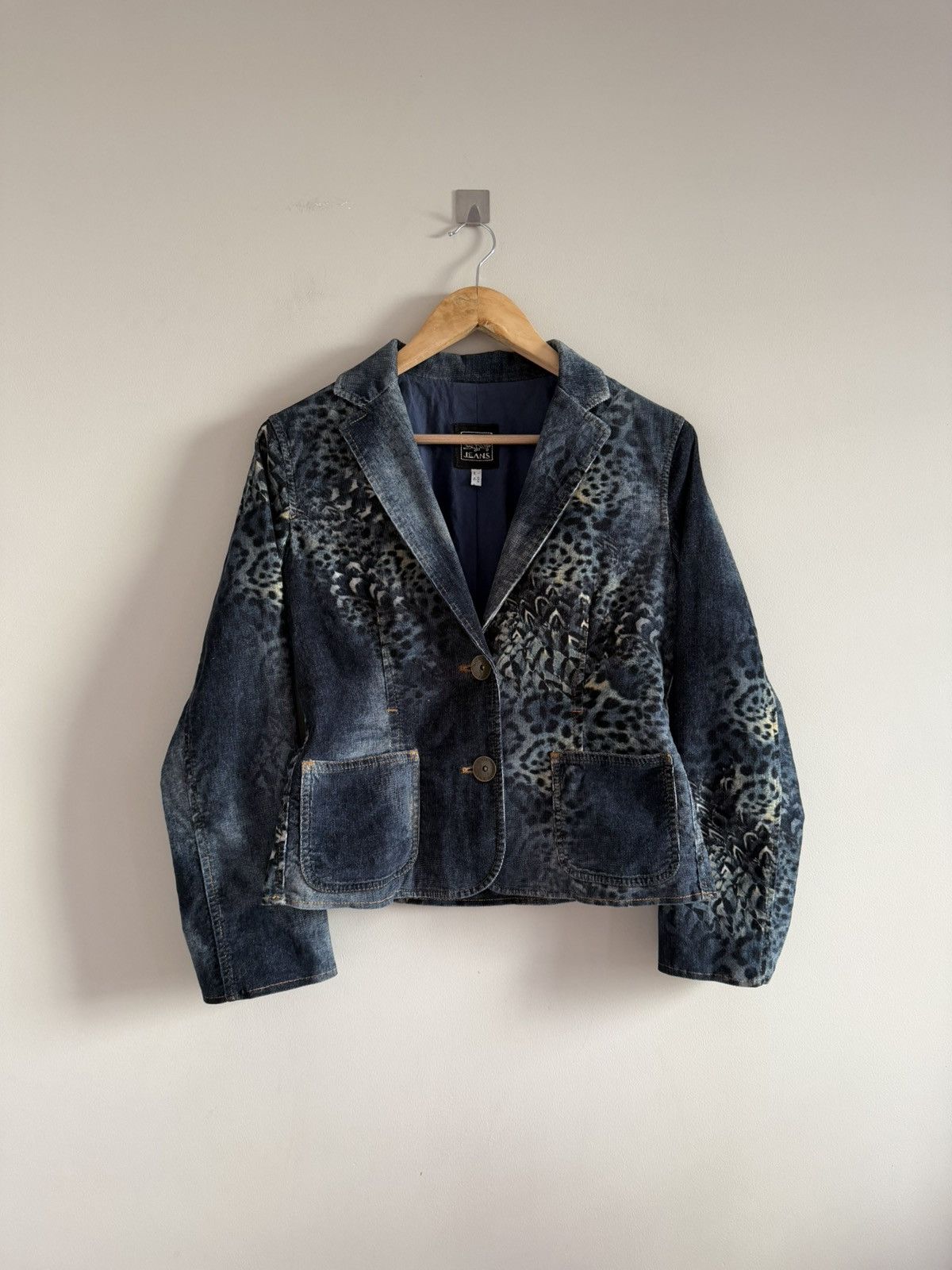Vintage Leopard Print Corduroy Blazer Size S / US 4 / IT 40 - 1 Thumbnail