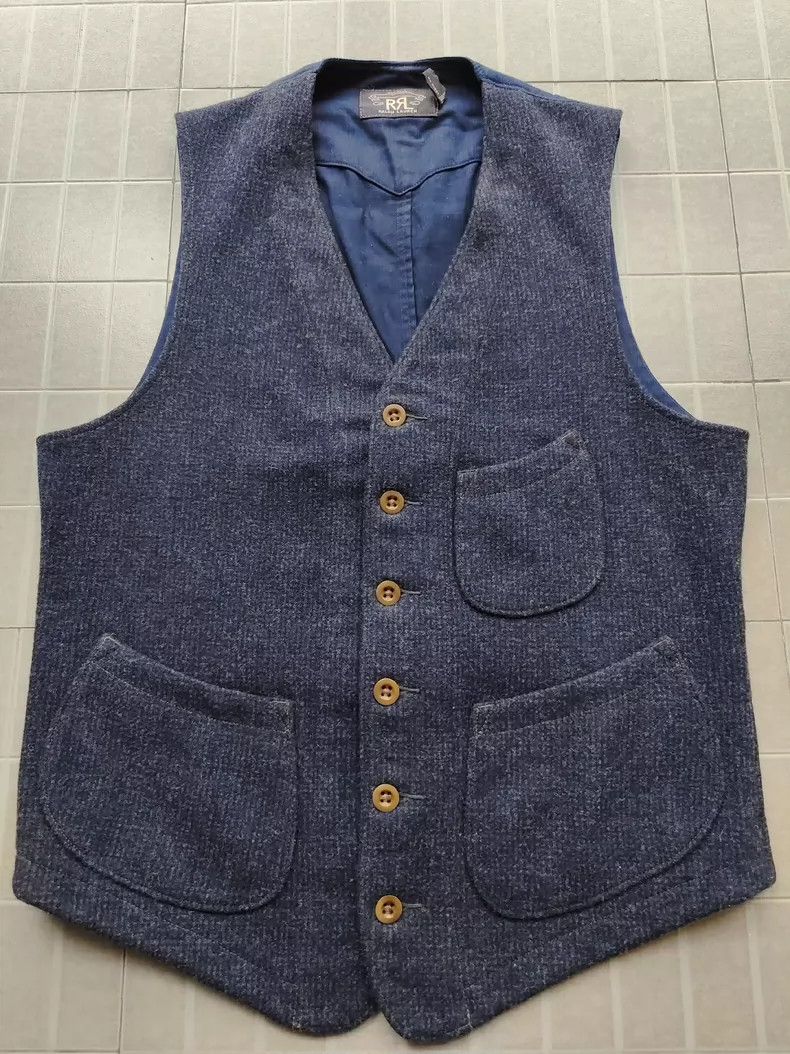 RRL Ralph Lauren RRL Vintage Indigo Wool Vest - dmc Size US S / EU 44-46 / 1 - 1 Thumbnail