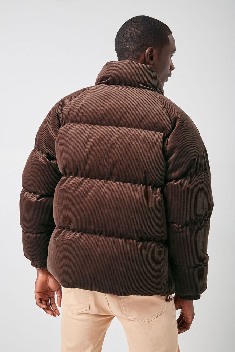 Forever 21 Corduroy Puffer Jacket Brown Sz L Size US L / EU 52-54 / 3 - 4 Thumbnail