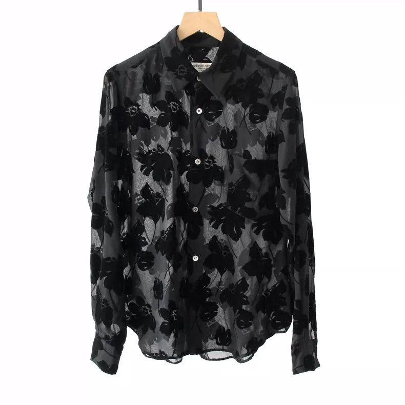 Comme des Garcons Comme Des Garcons Flocked flower see-through shirt Size M / US 6-8 / IT 42-44 - 1 Thumbnail