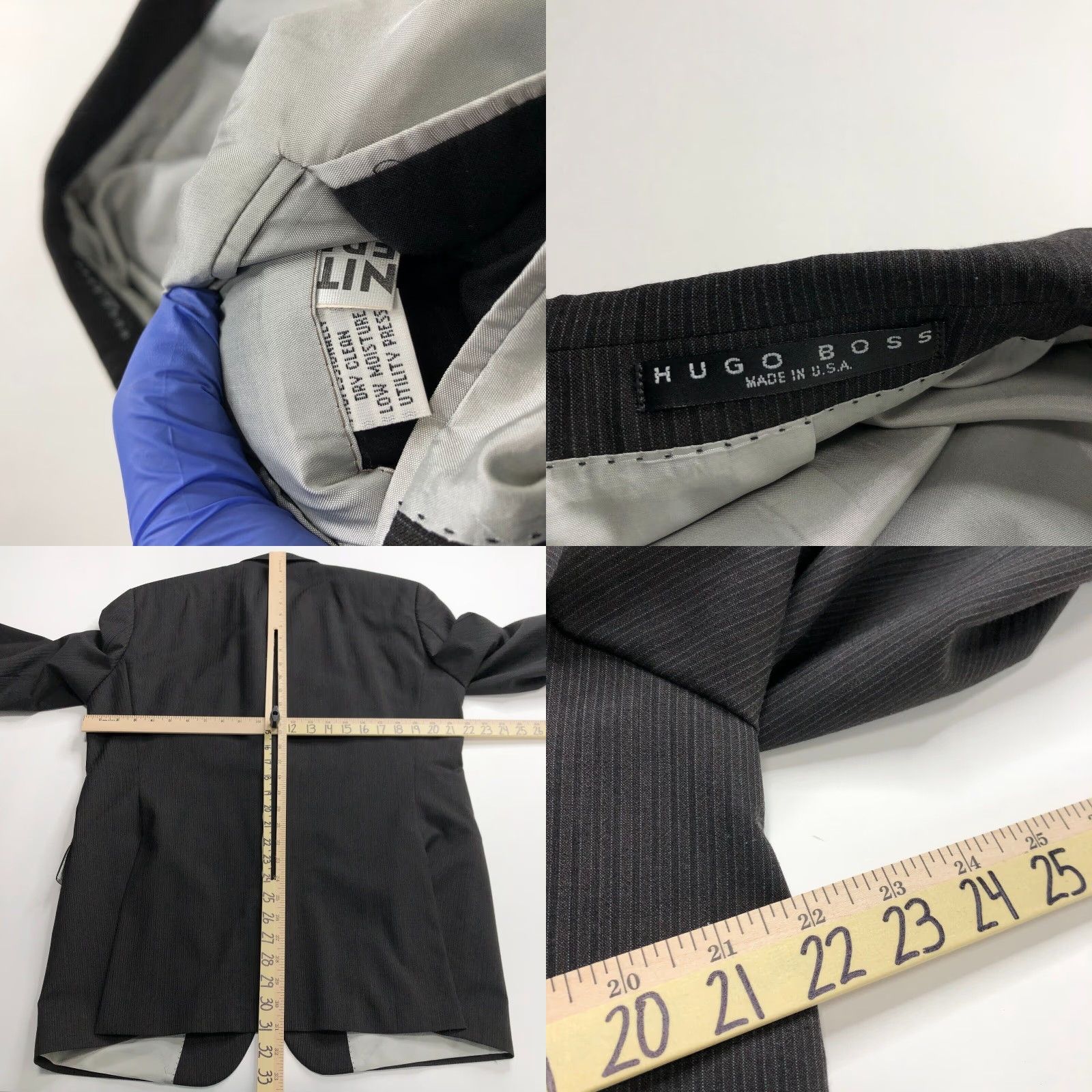 Hugo Boss Hugo Boss Men's 100% Wool Three-Button Sport Coat Jacket Brown Blue MINT Size US XS / EU 42 / 0 - 11 Thumbnail