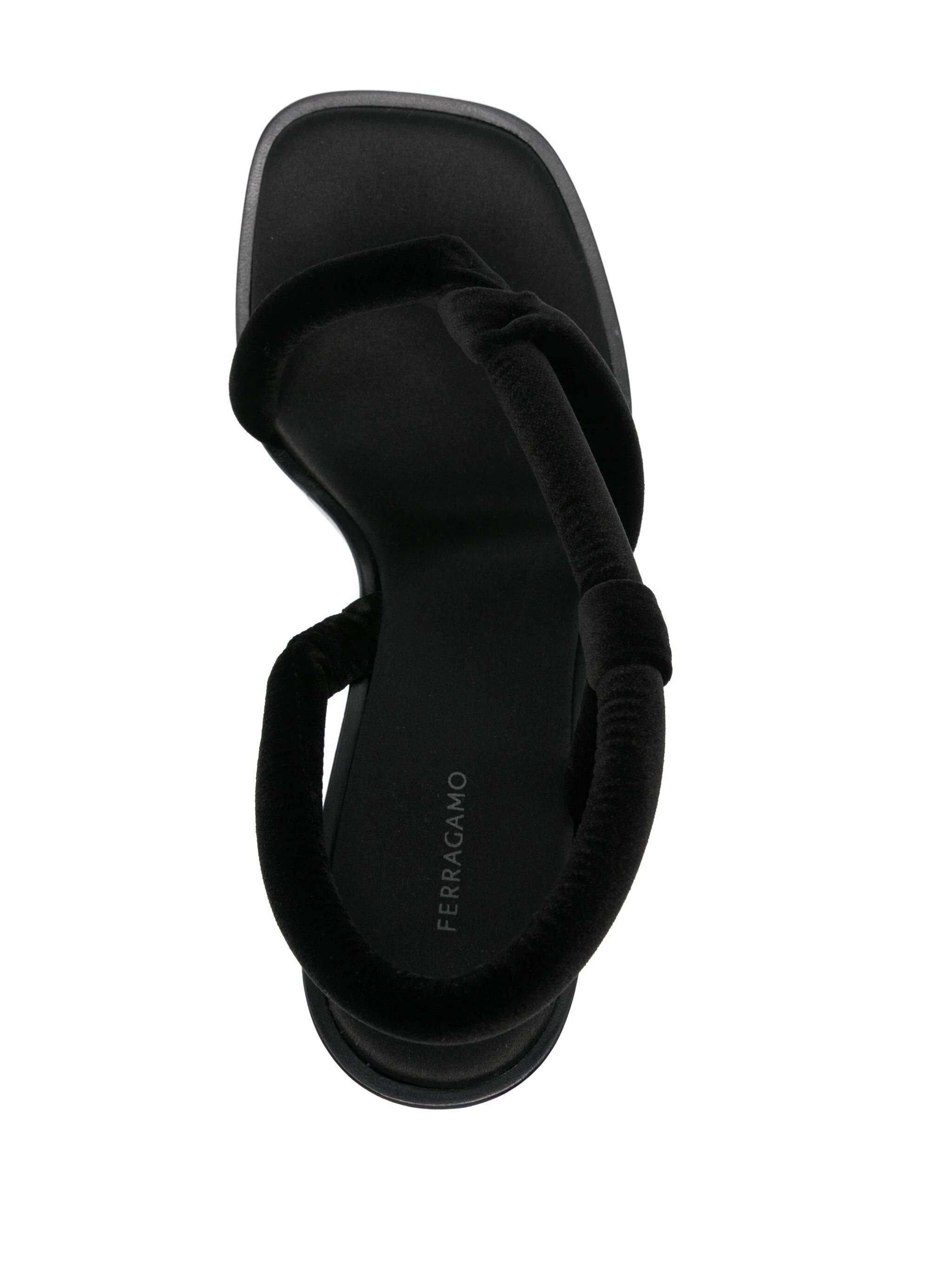 Salvatore Ferragamo o1s1rm0924 Velvet Sandals in Black Size US 9.5 / IT 39.5 - 4 Thumbnail