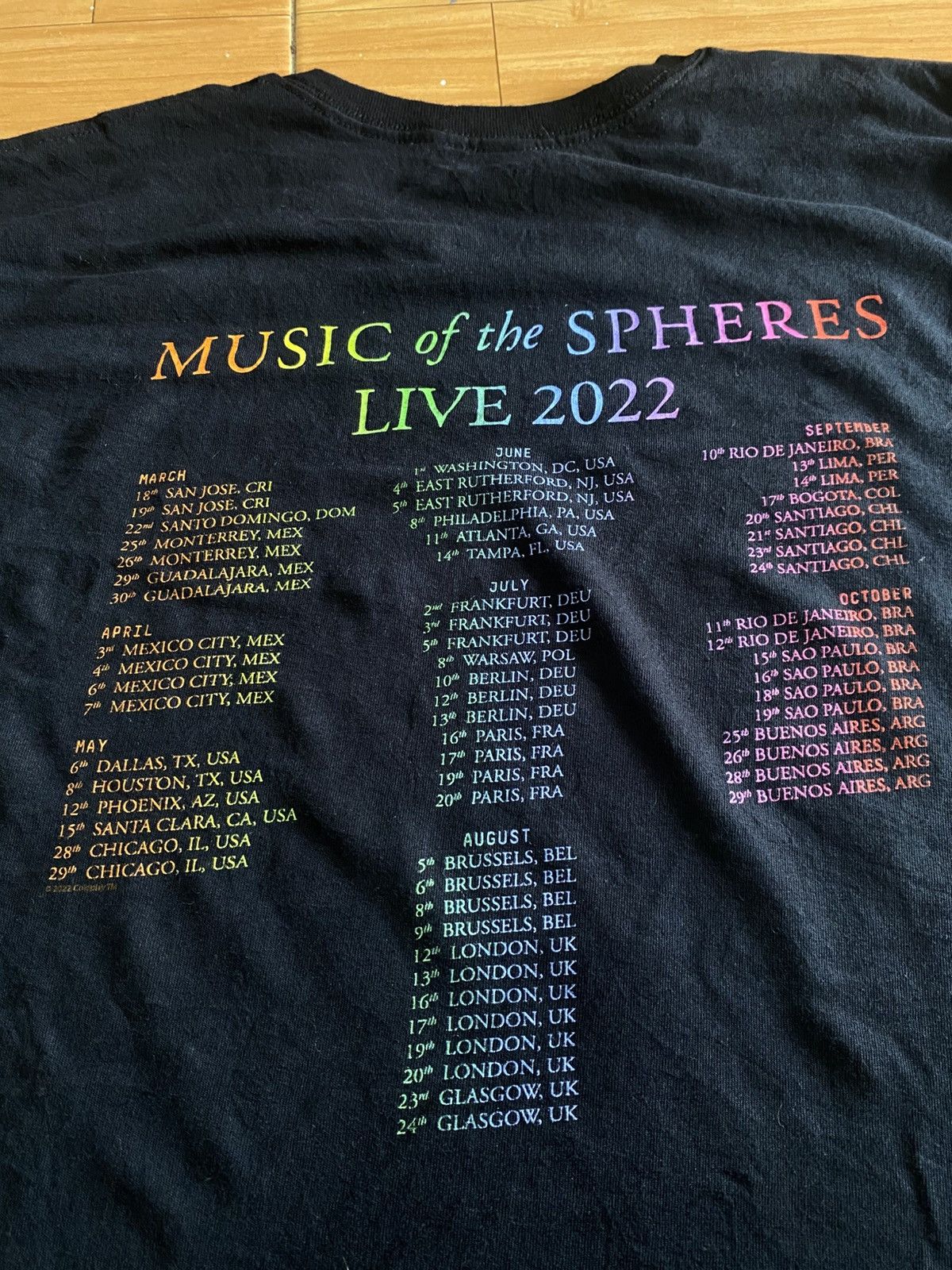 Band Tees Coldplay "Music of the Spheres Live 2022" tour t-shirt Size US L / EU 52-54 / 3 - 4 Thumbnail