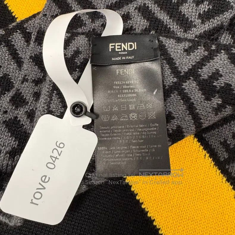 Fendi Fendi size 180x30cm Monogrammed Patchwork Scarf Size ONE SIZE - 5 Thumbnail