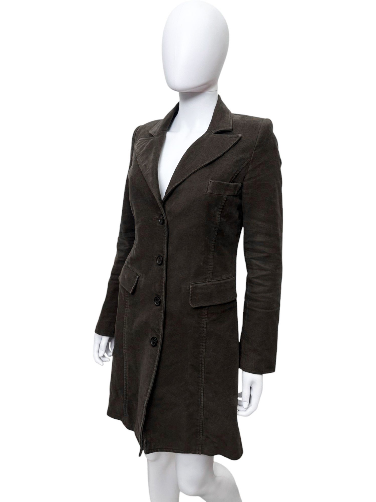 Alexander McQueen 90s Brown Cotton Trench Coat Size M / US 6-8 / IT 42-44 - 3 Thumbnail